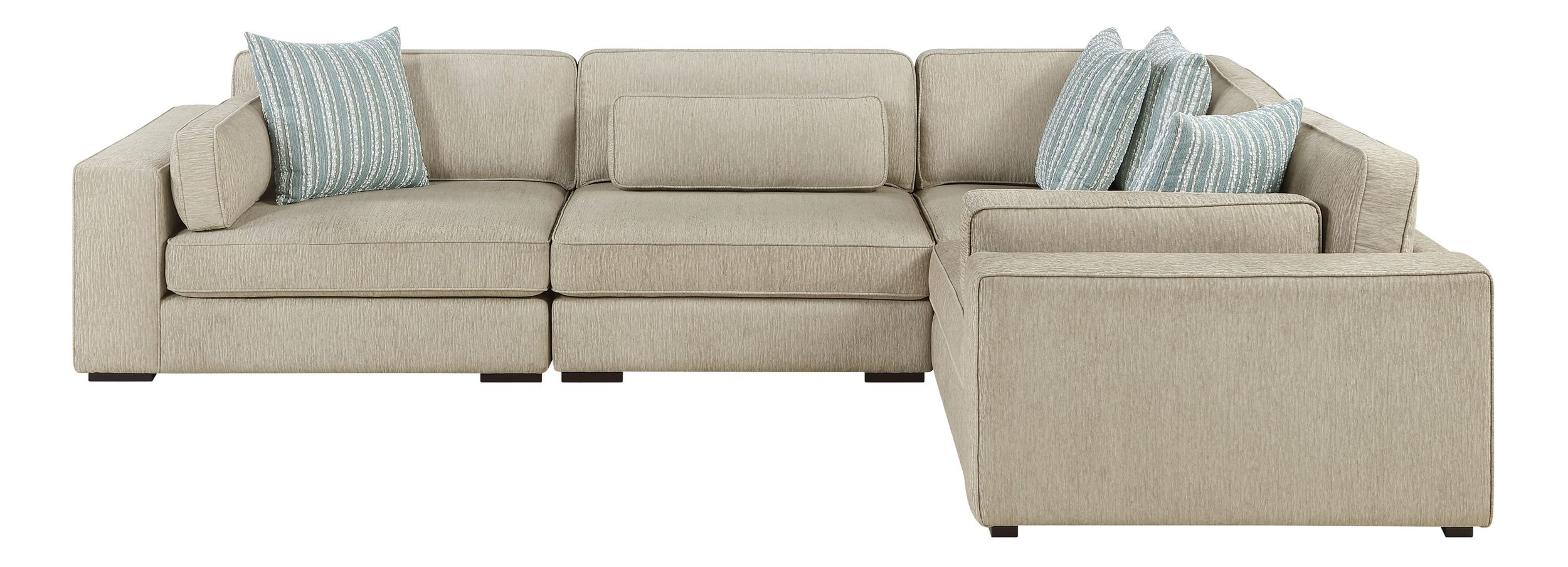 Mila L-Shaped Chenille 4‑Piece Modular Sectional