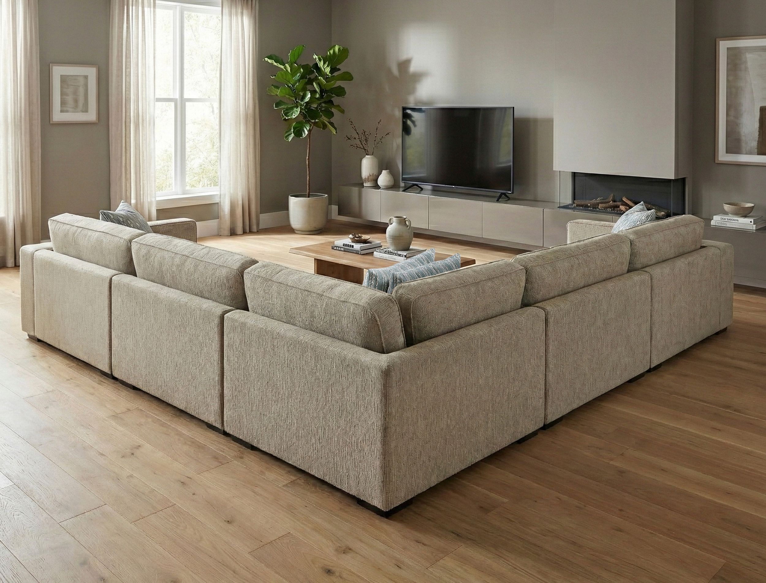 Mila L-Shaped Chenille 4‑Piece Modular Sectional