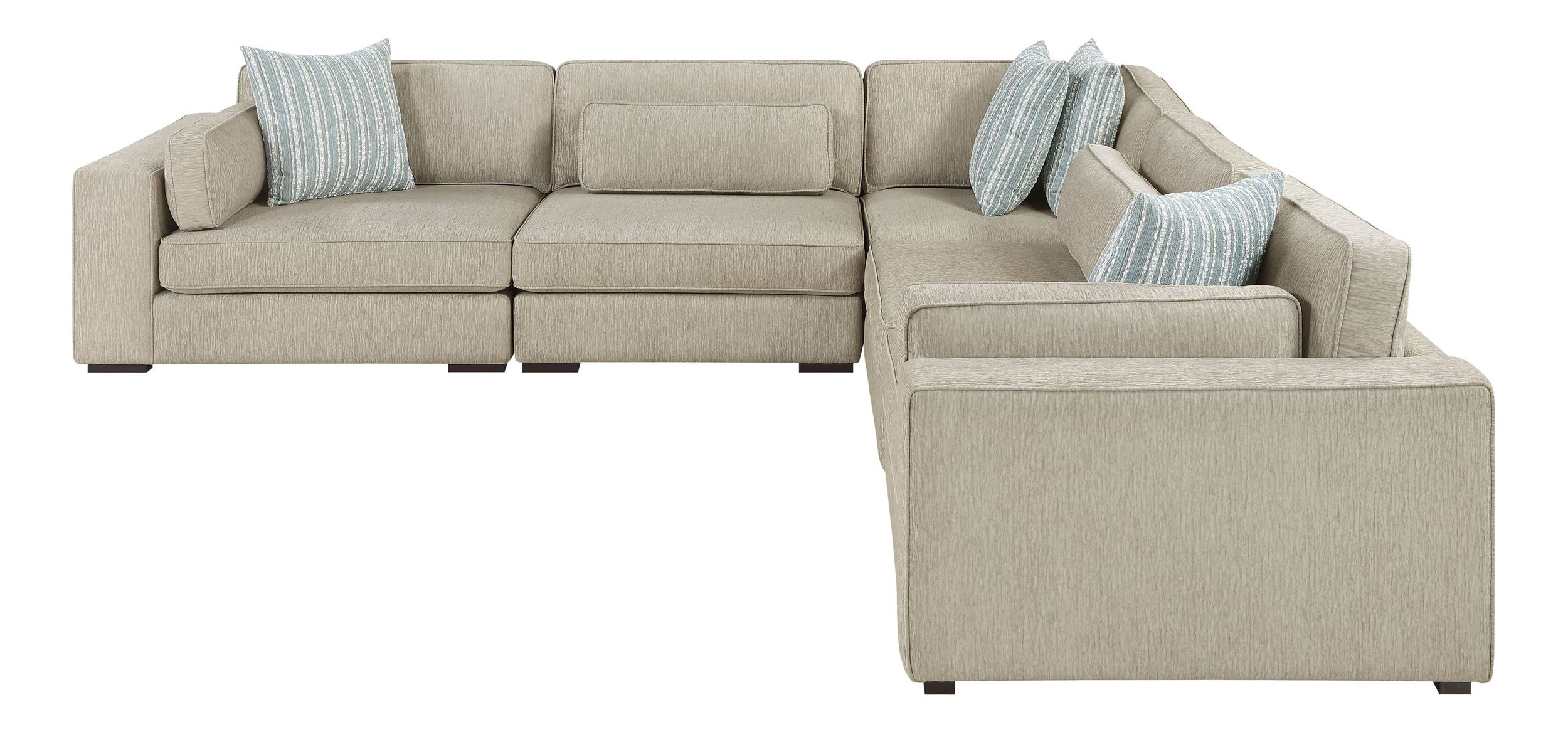 Mila L-Shaped Chenille 5‑Piece Modular Sectional