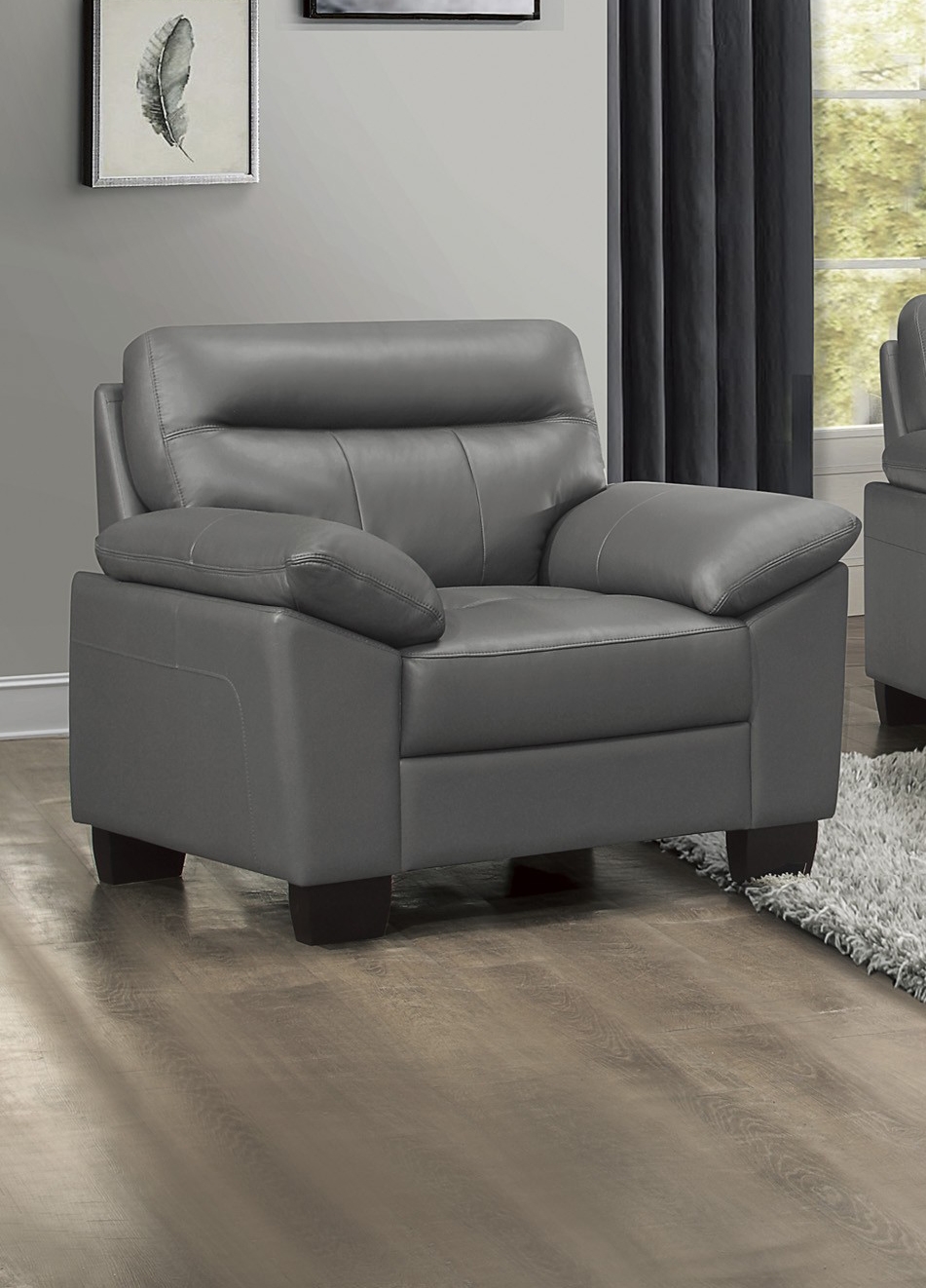 Denizen Leather/Bi-Cast Vinyl Chair