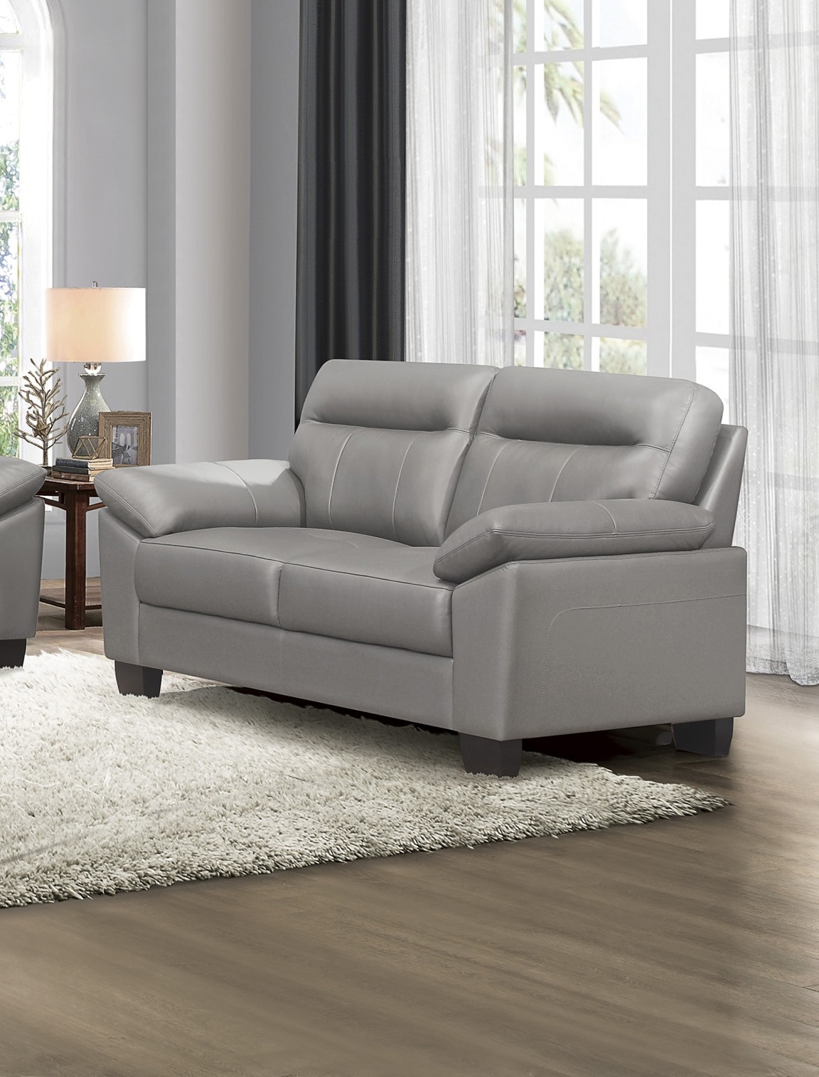 Denizen Leather/Bi-Cast Vinyl Loveseat