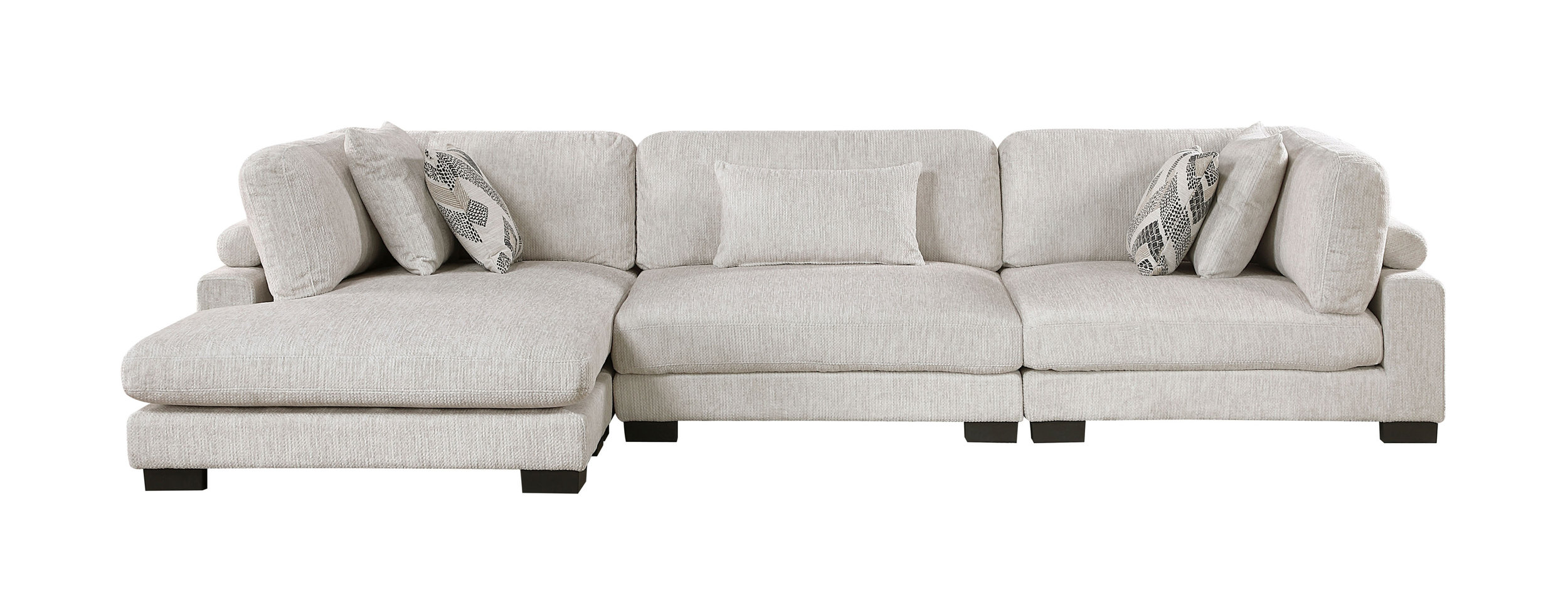 Tinley Microfiber 3‑Piece Modular Sofa Chaise
