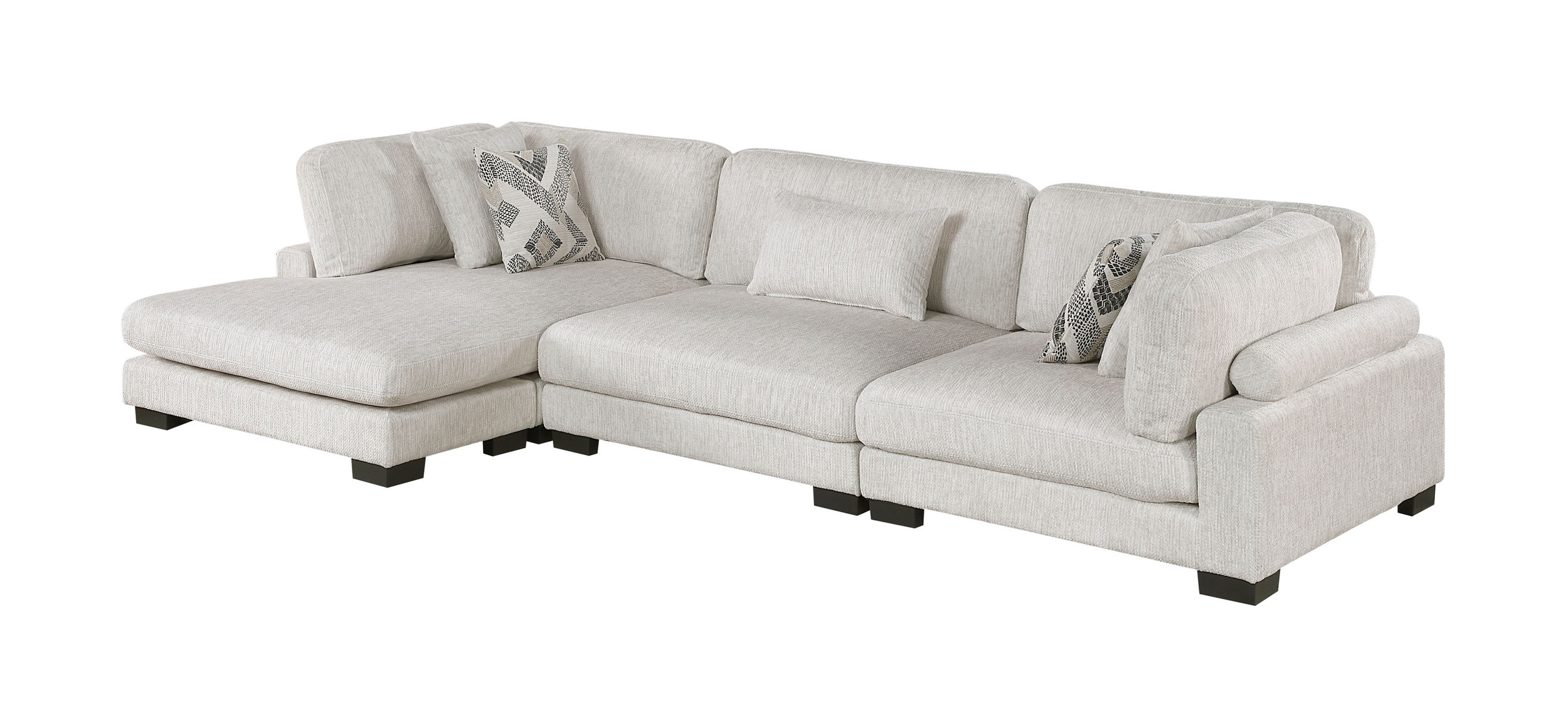 Tinley Microfiber 3‑Piece Modular Sofa Chaise