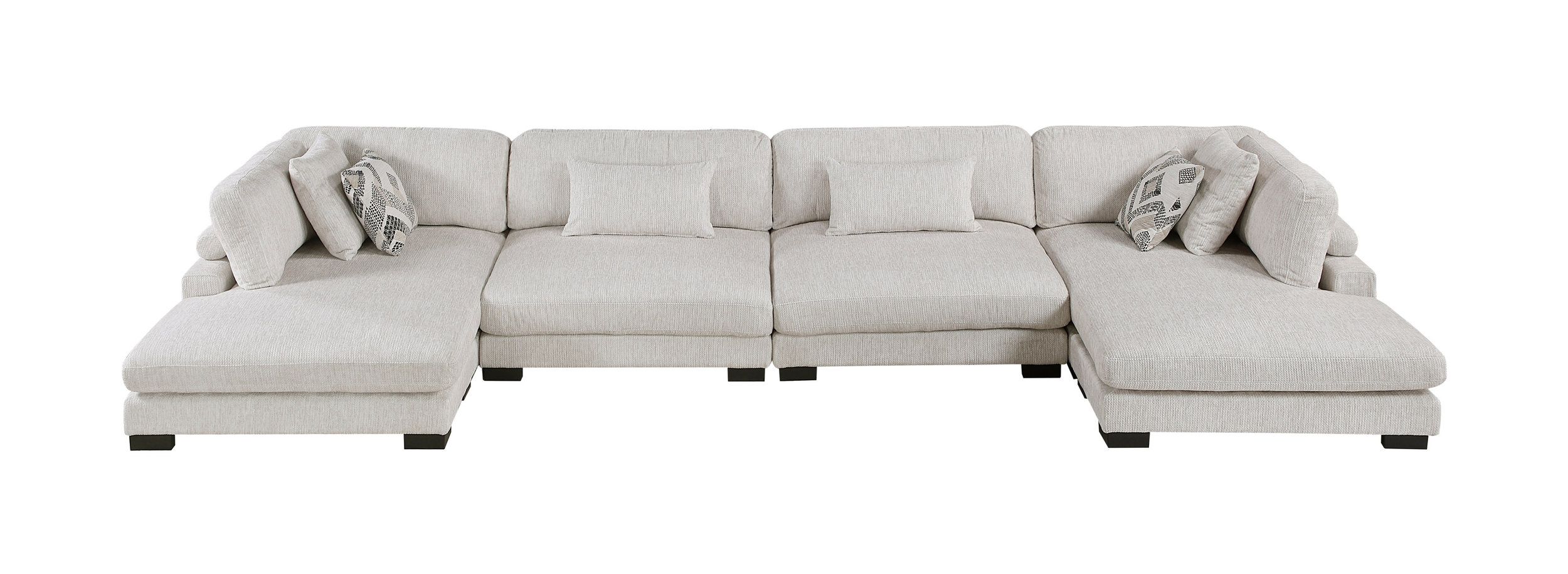 Tinley Microfiber 4‑Piece Double Chaise Modular Sofa