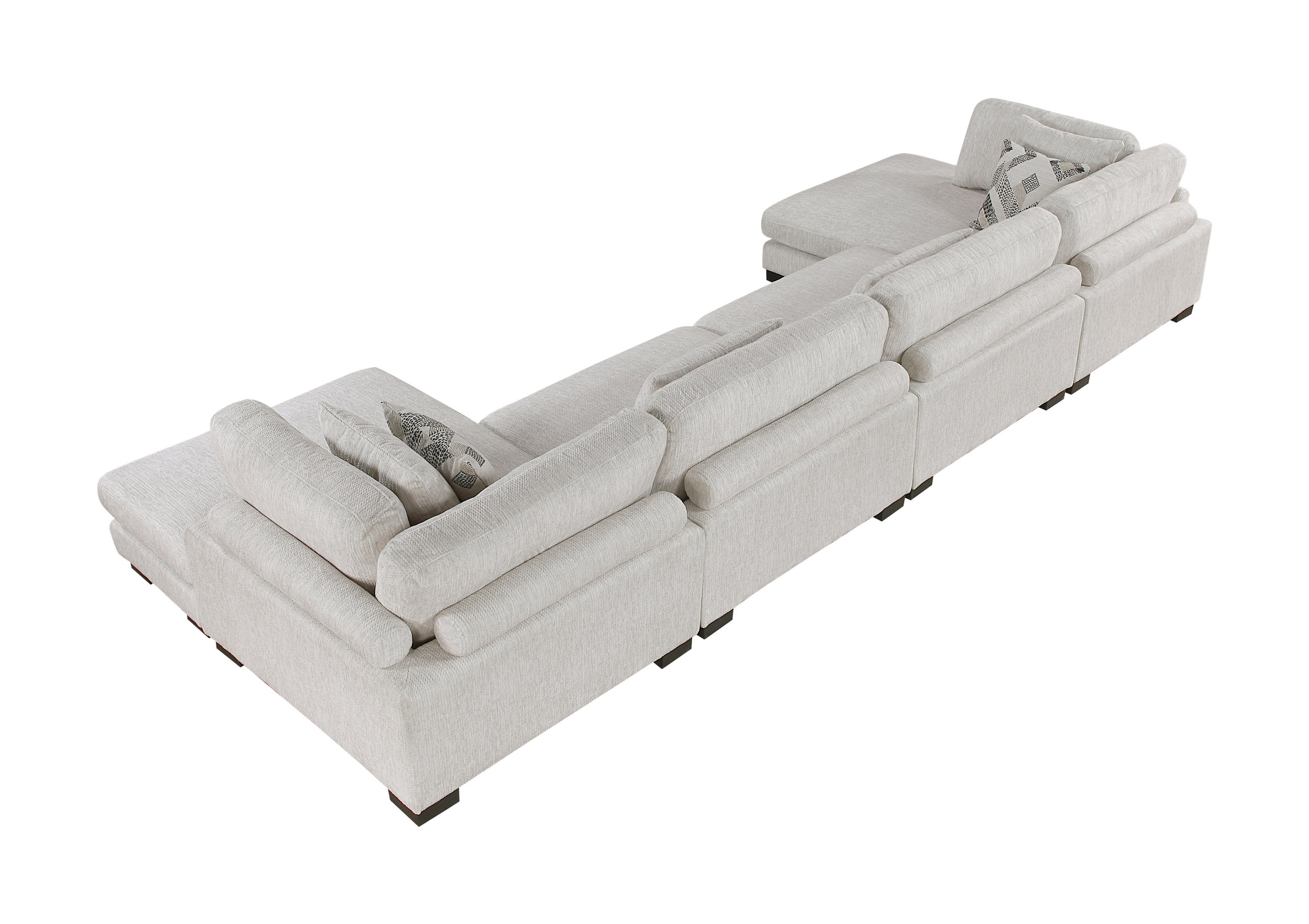 Tinley Microfiber 4‑Piece Double Chaise Modular Sofa
