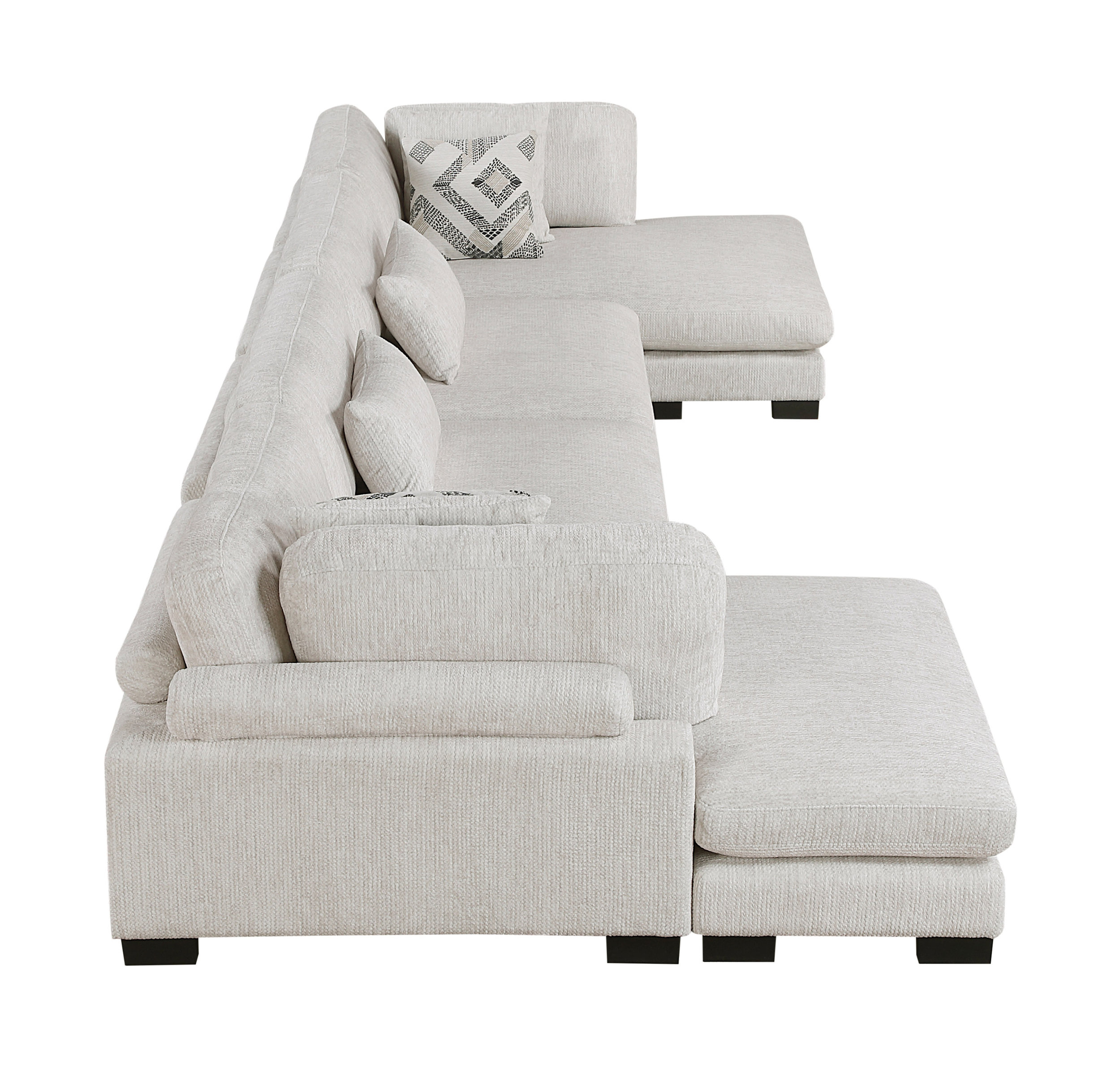 Tinley Microfiber 4‑Piece Double Chaise Modular Sofa