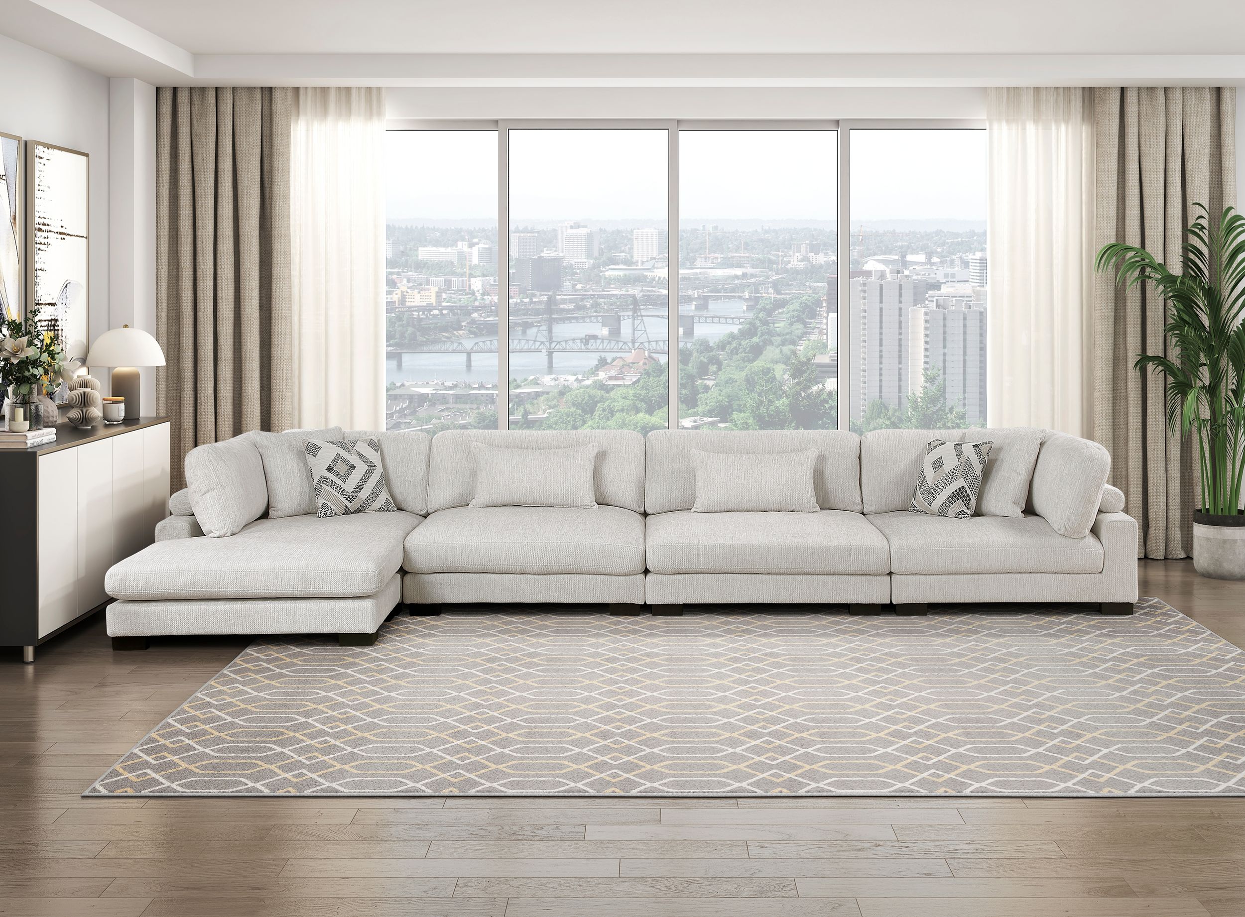 Tinley Microfiber 3‑Piece Modular Sofa Chaise