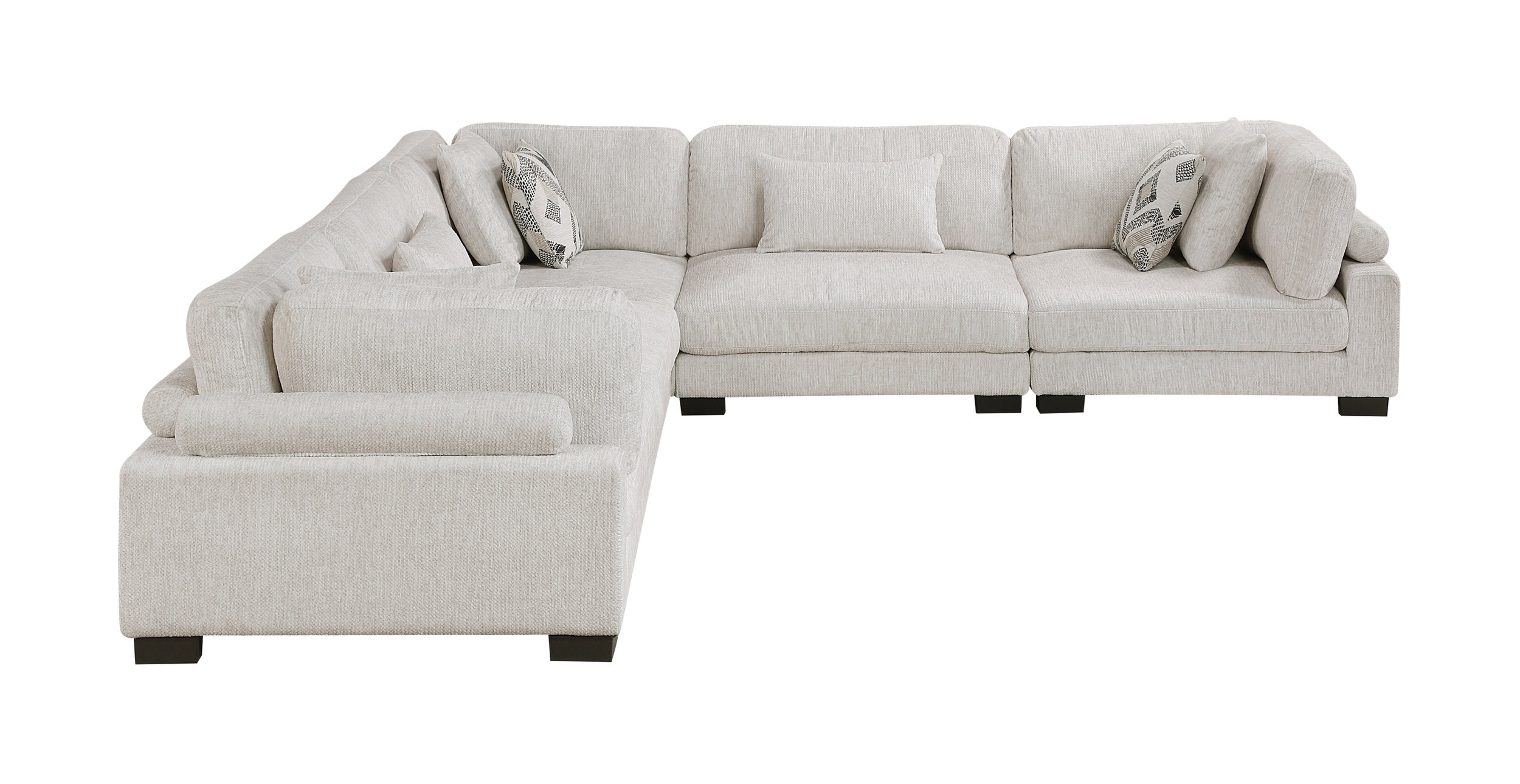 Tinley L-Shaped Microfiber 5‑Piece Modular Sectional