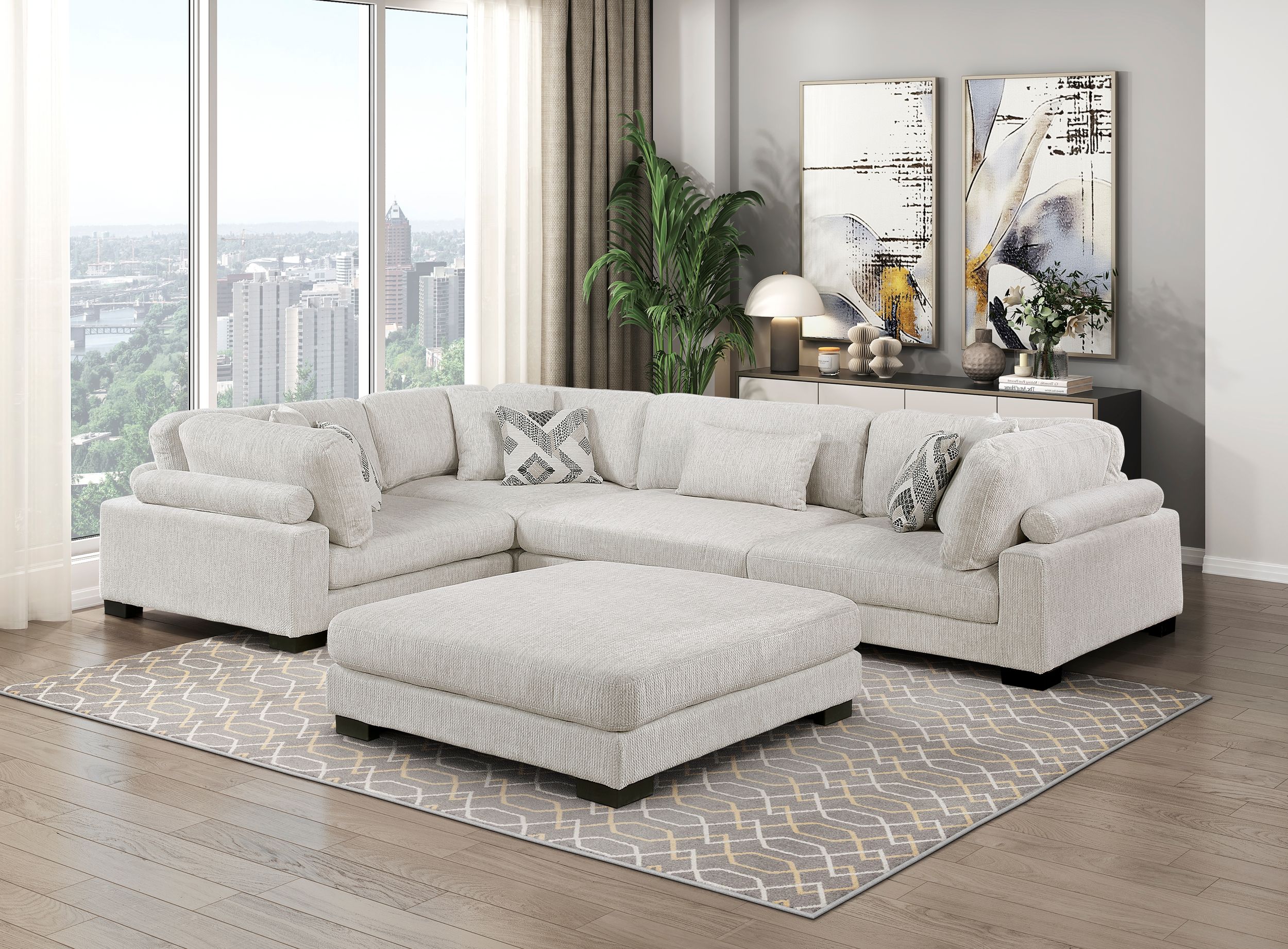 Tinley Microfiber Modular Living Room Set