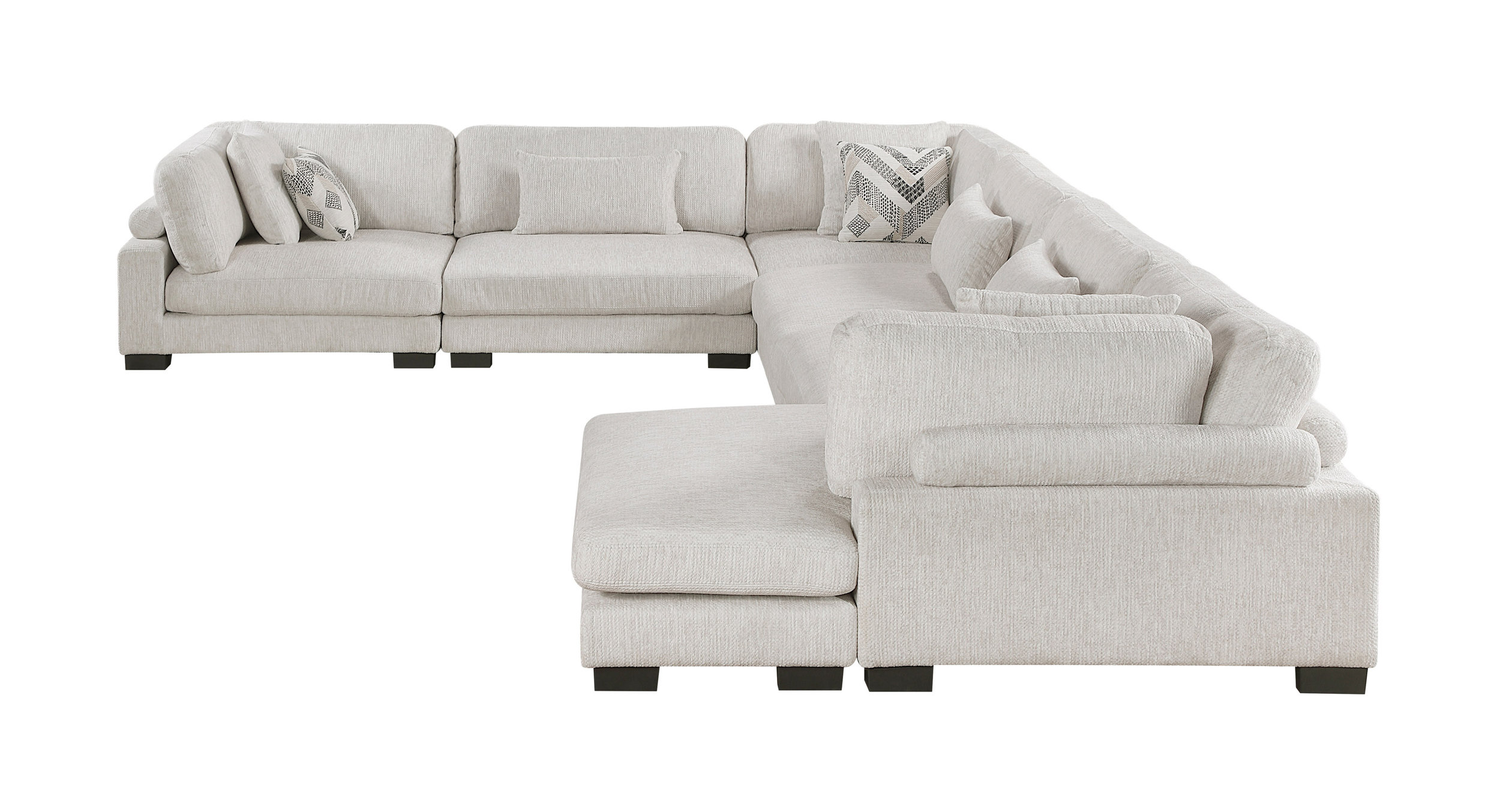 Tinley U-Shaped Microfiber 6‑Piece Modular Sectional with RAF Chaise