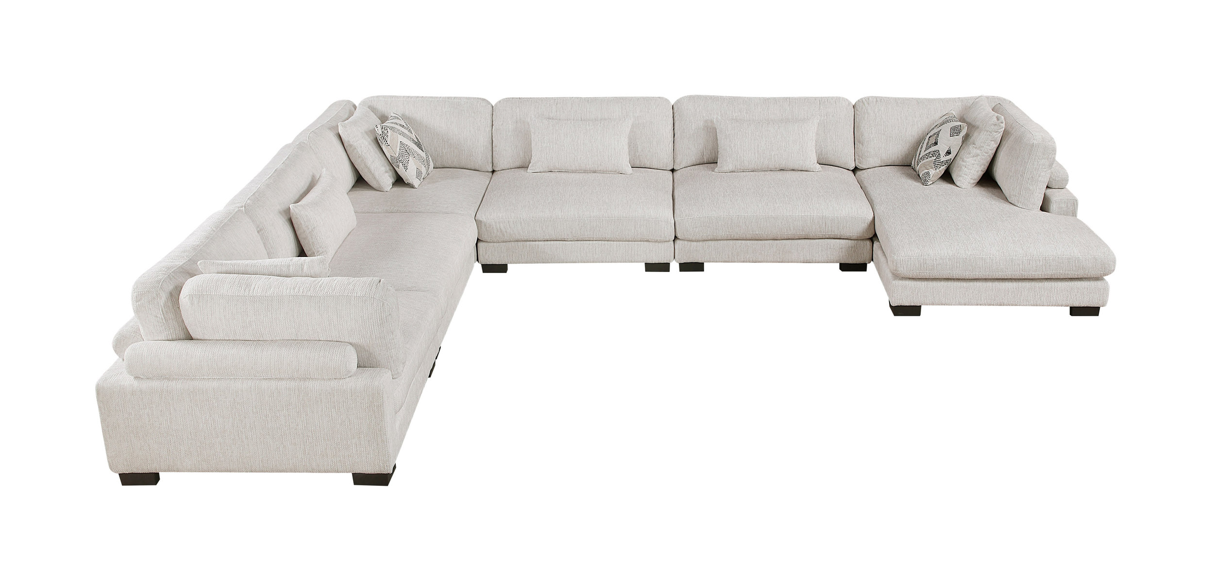Tinley U-Shaped Microfiber 6‑Piece Modular Sectional with RAF Chaise