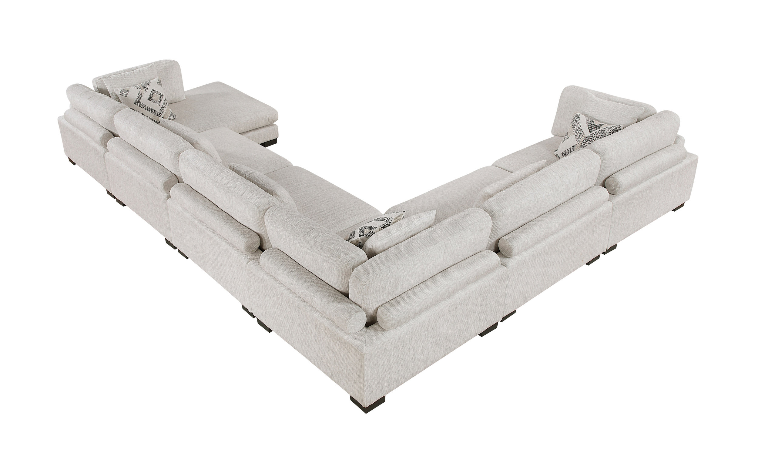 Tinley U-Shaped Microfiber 6‑Piece Modular Sectional with RAF Chaise