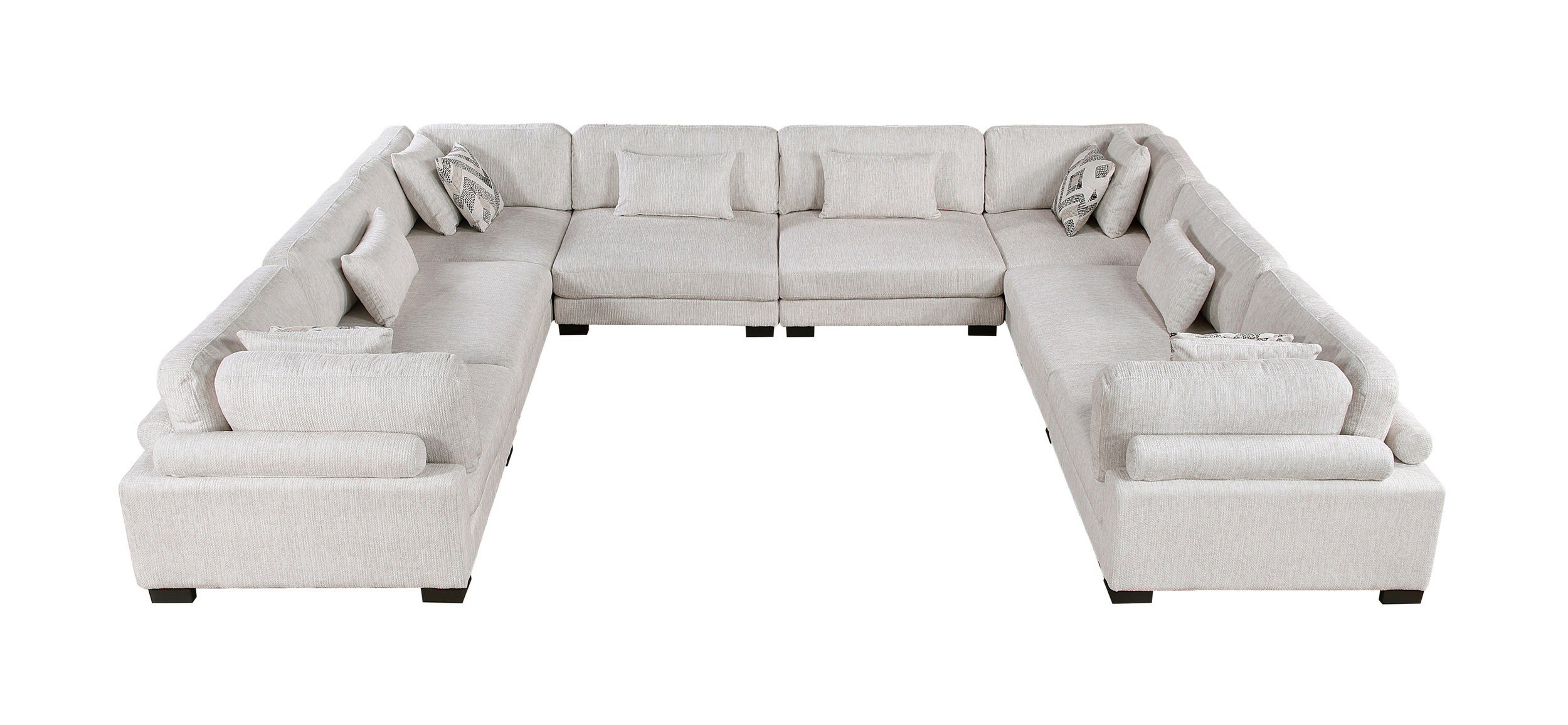 Tinley U-Shaped Microfiber 8‑Piece Modular Sectional