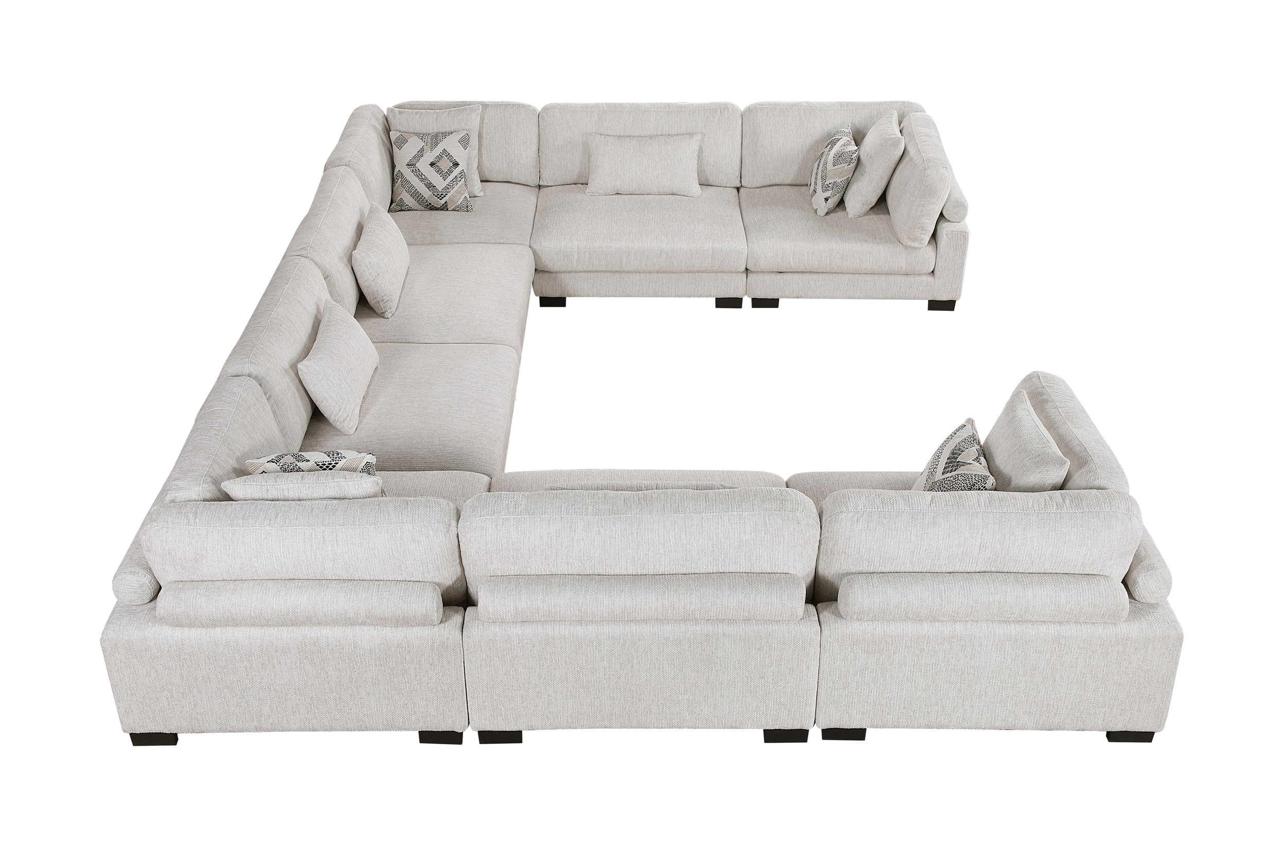 Tinley U-Shaped Microfiber 8‑Piece Modular Sectional