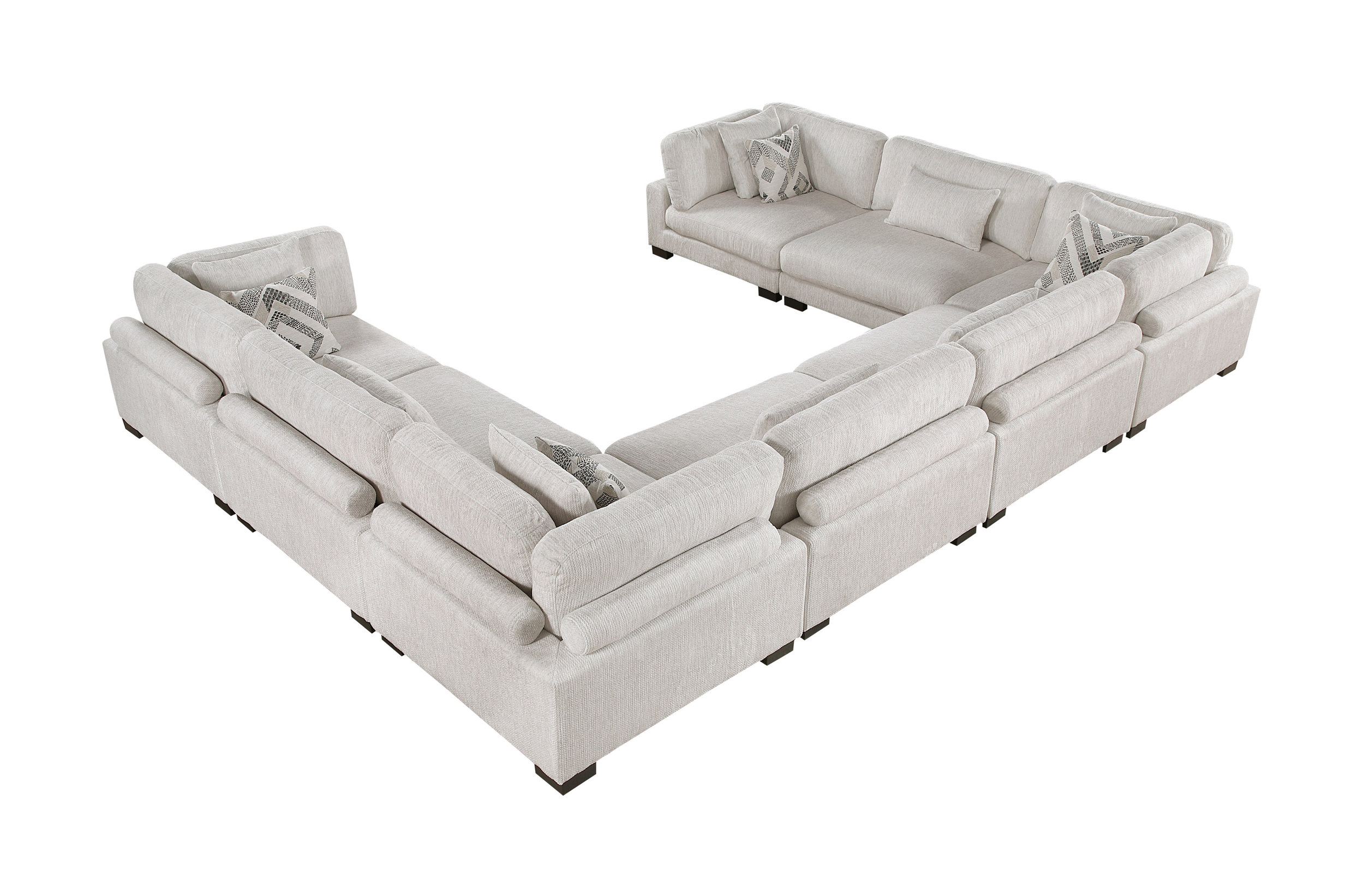 Tinley U-Shaped Microfiber 8‑Piece Modular Sectional