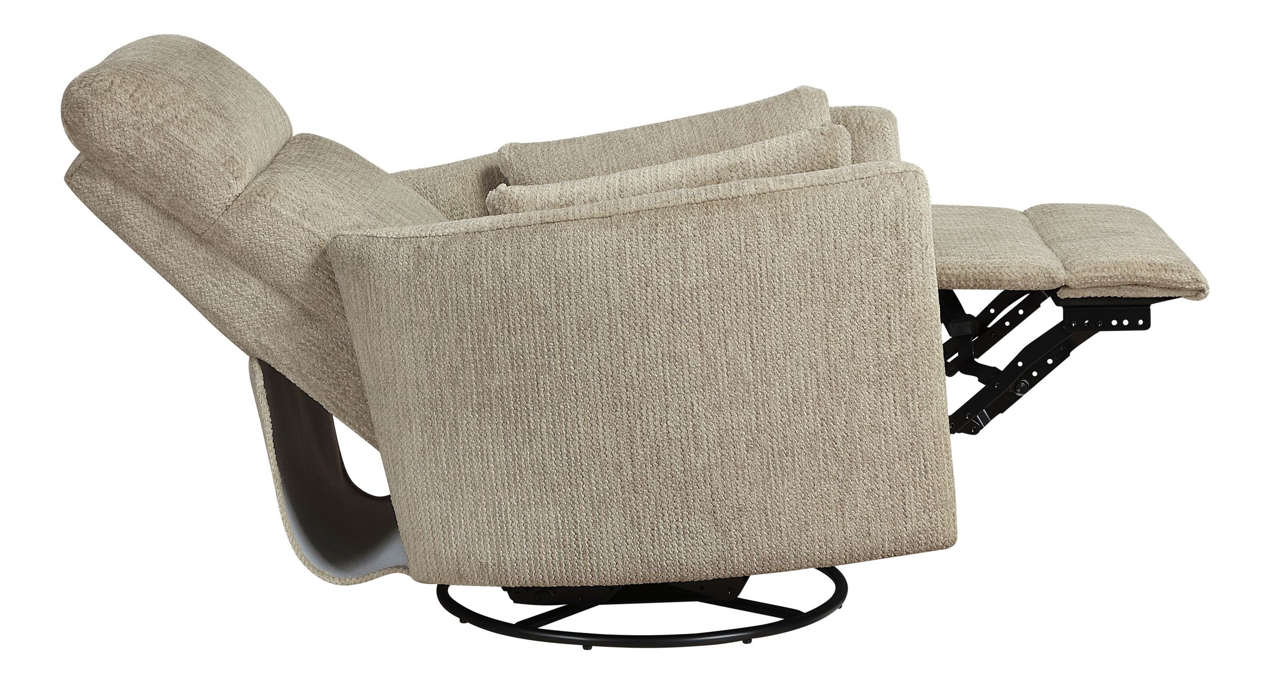Tinley Microfiber Swivel Glider Reclining Chair with Pillows