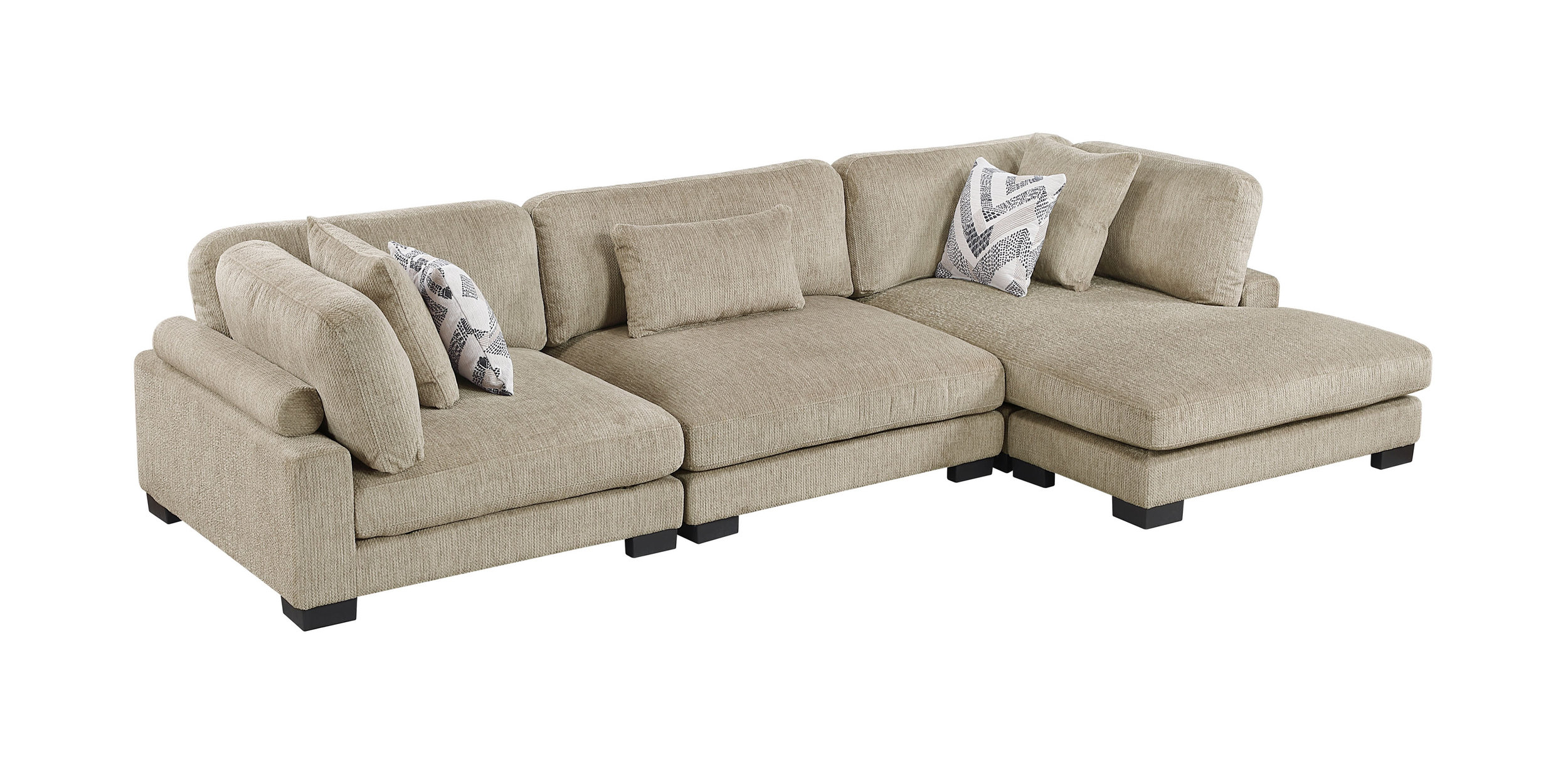 Tinley Microfiber 3‑Piece Modular Sofa Chaise