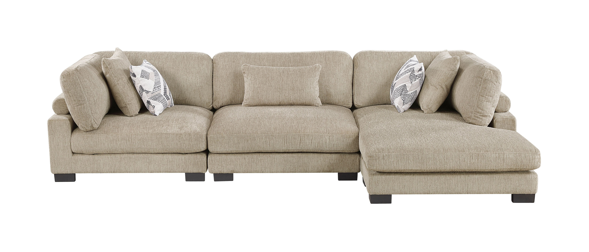Tinley Microfiber 3‑Piece Modular Sofa Chaise