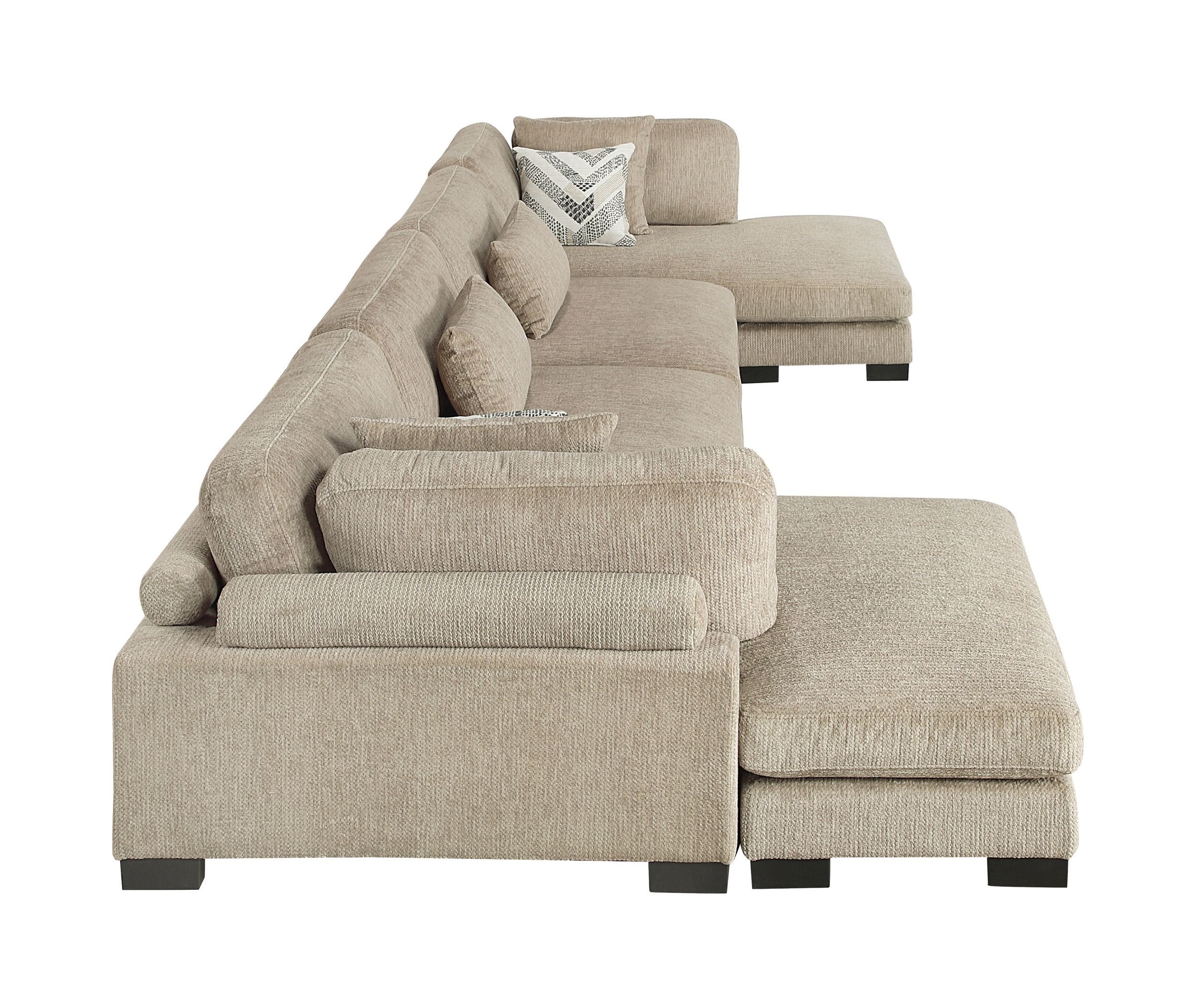 Tinley Microfiber 4‑Piece Double Chaise Modular Sofa