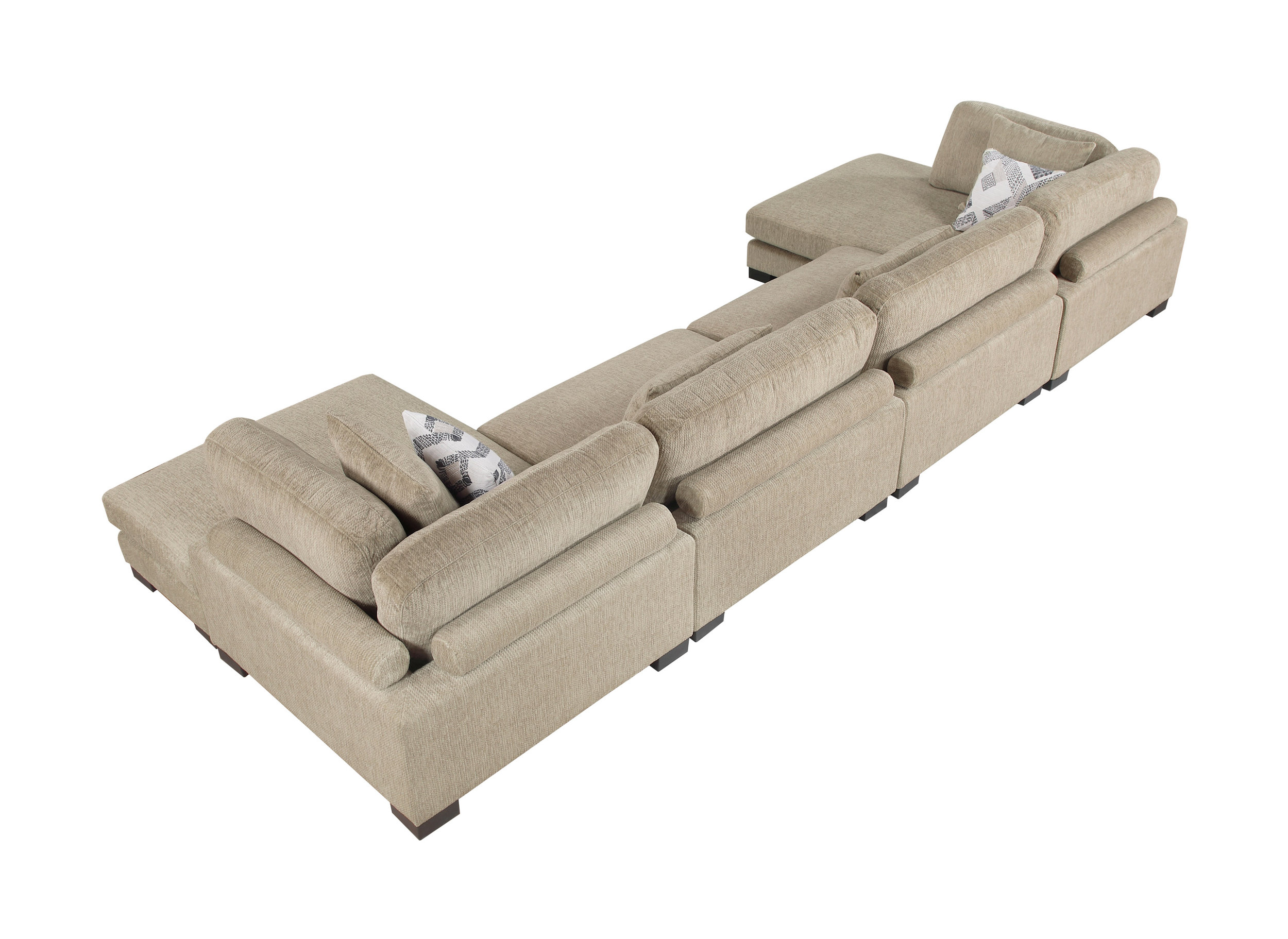 Tinley Microfiber 4‑Piece Double Chaise Modular Sofa