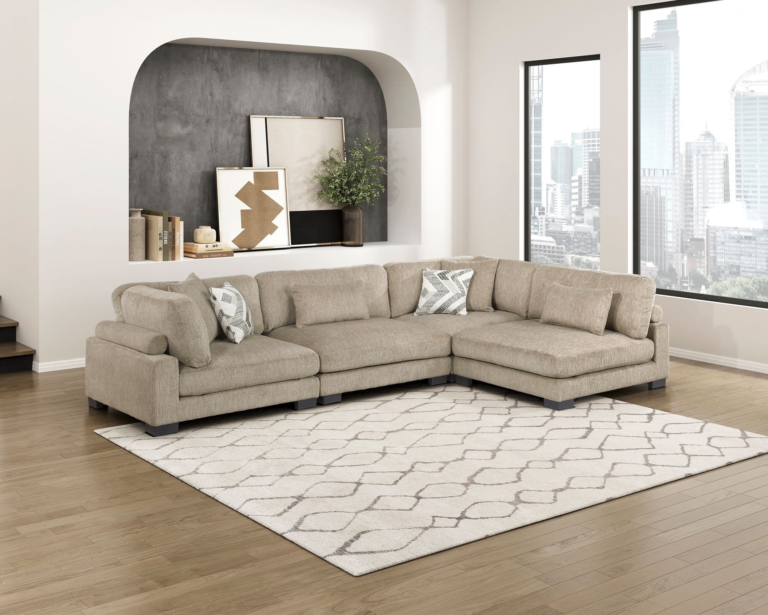 Tinley Microfiber Modular Living Room Set
