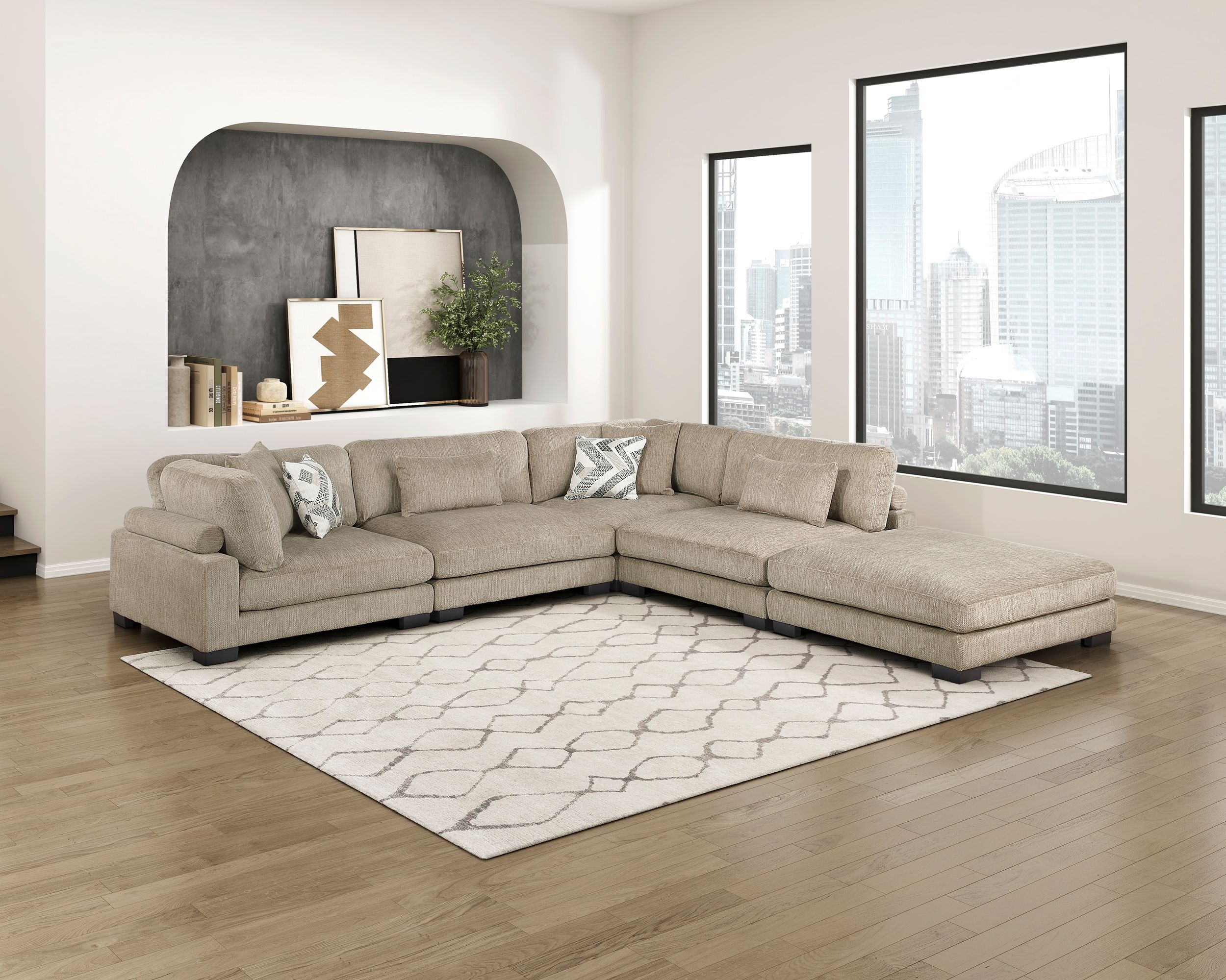 Tinley Microfiber Modular Living Room Set