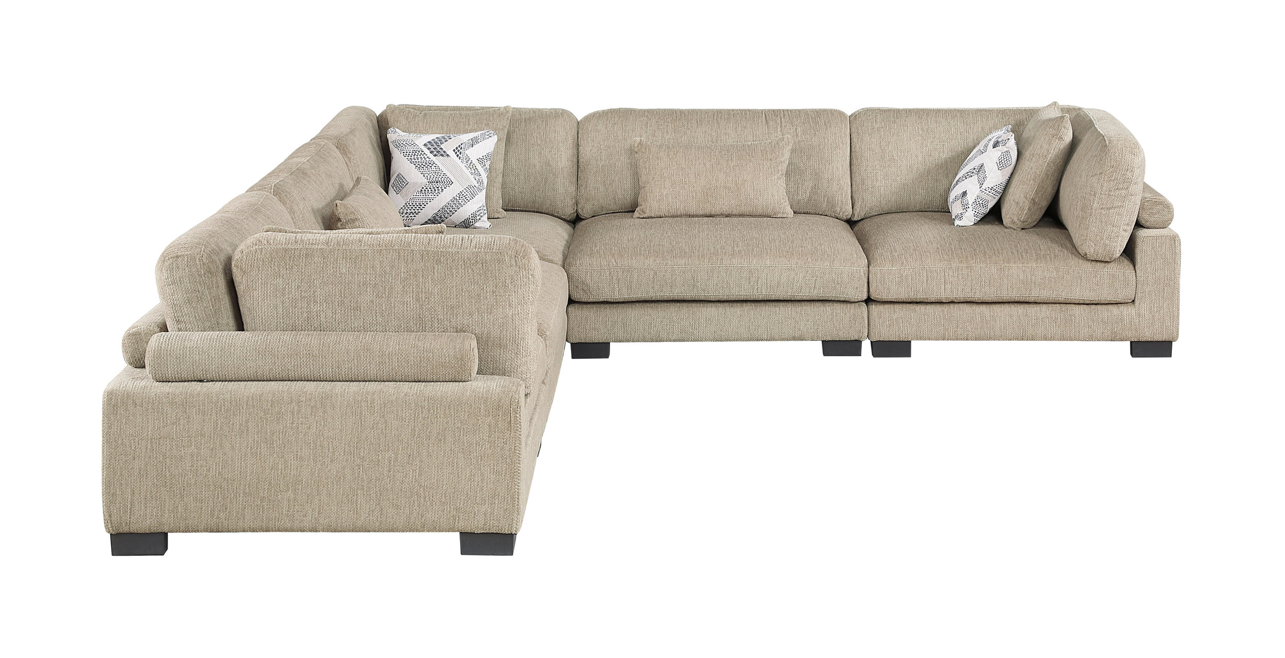 Tinley L-Shaped Microfiber 5‑Piece Modular Sectional