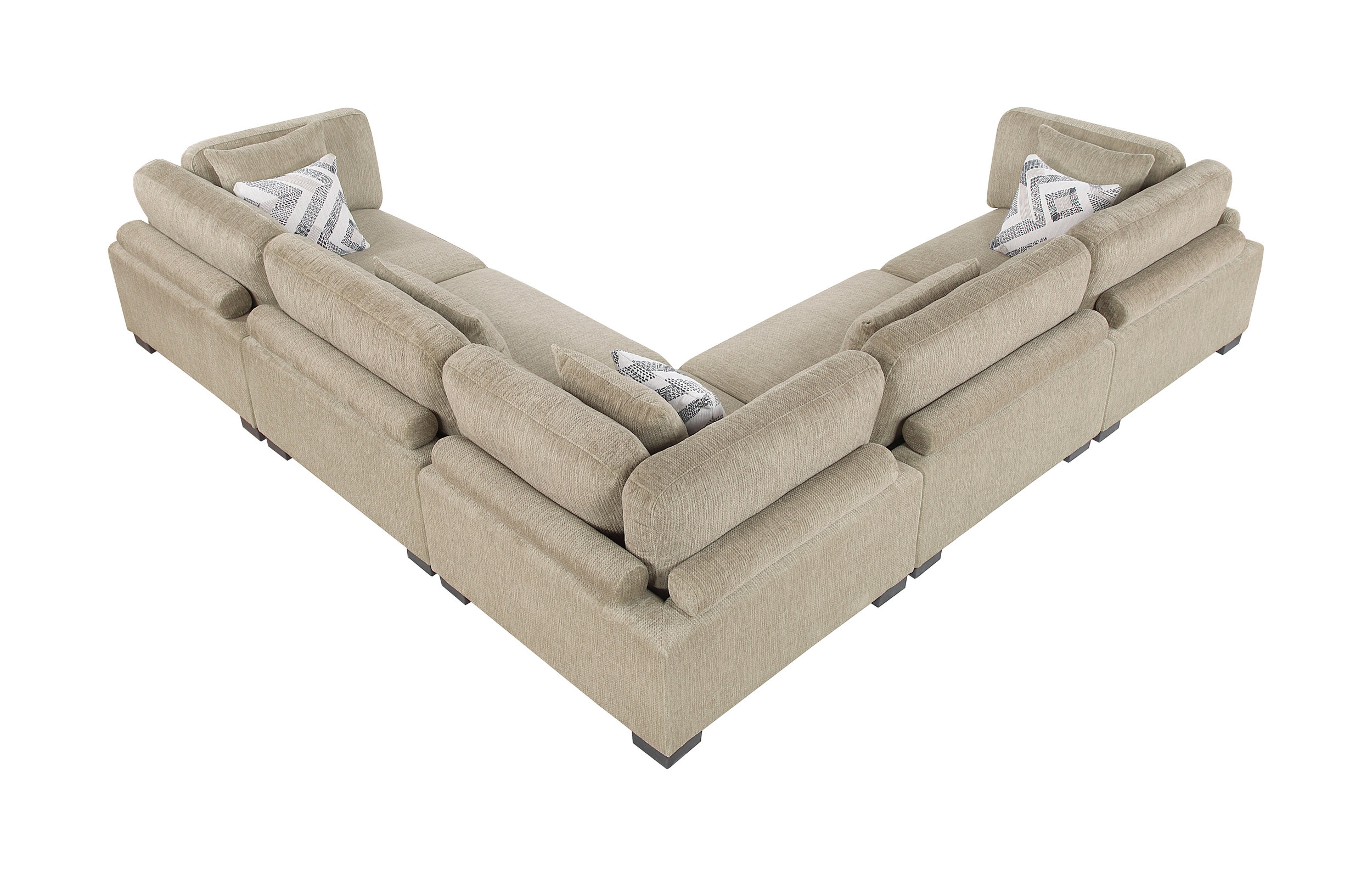 Tinley L-Shaped Microfiber 5‑Piece Modular Sectional