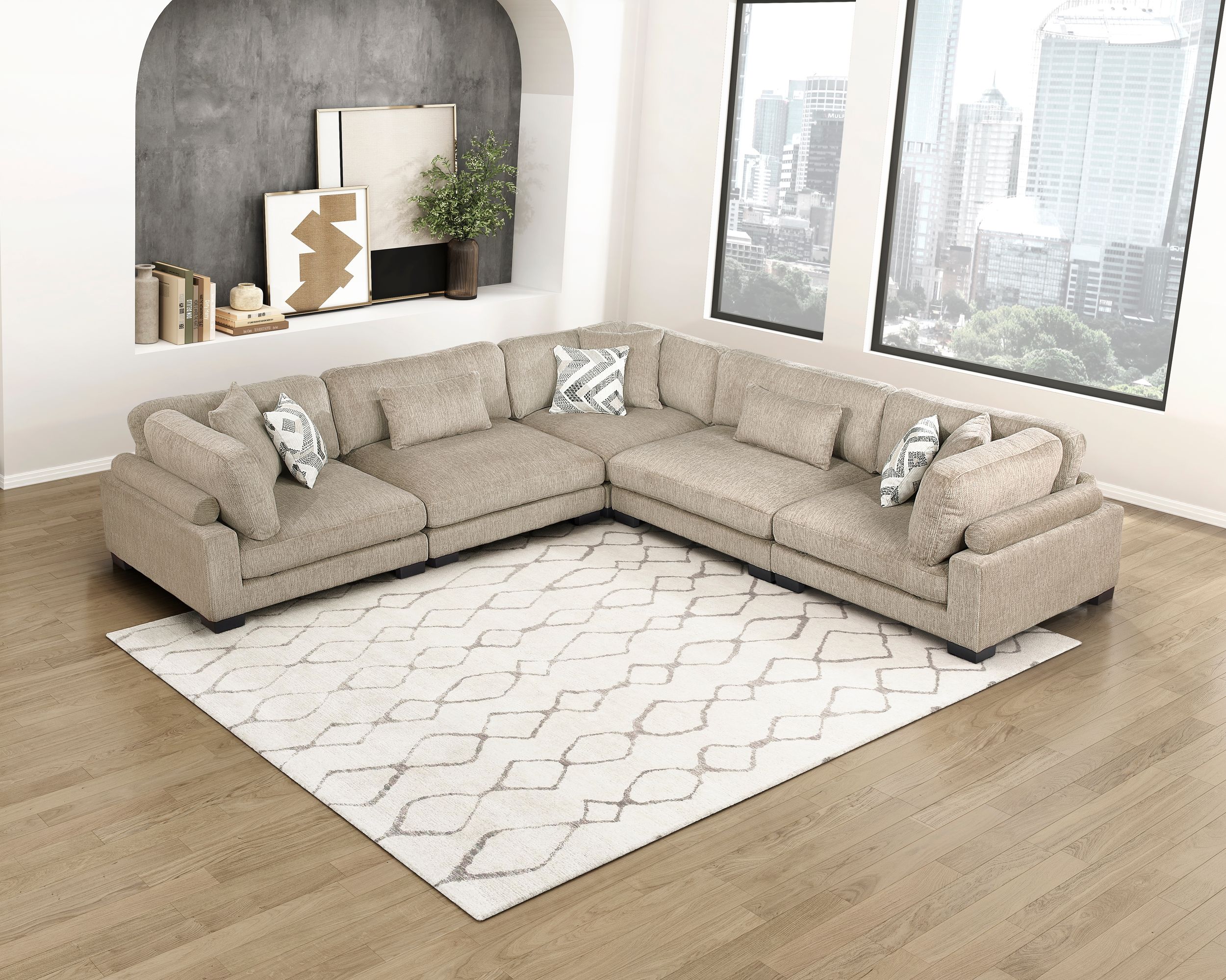 Tinley Microfiber Modular Living Room Set