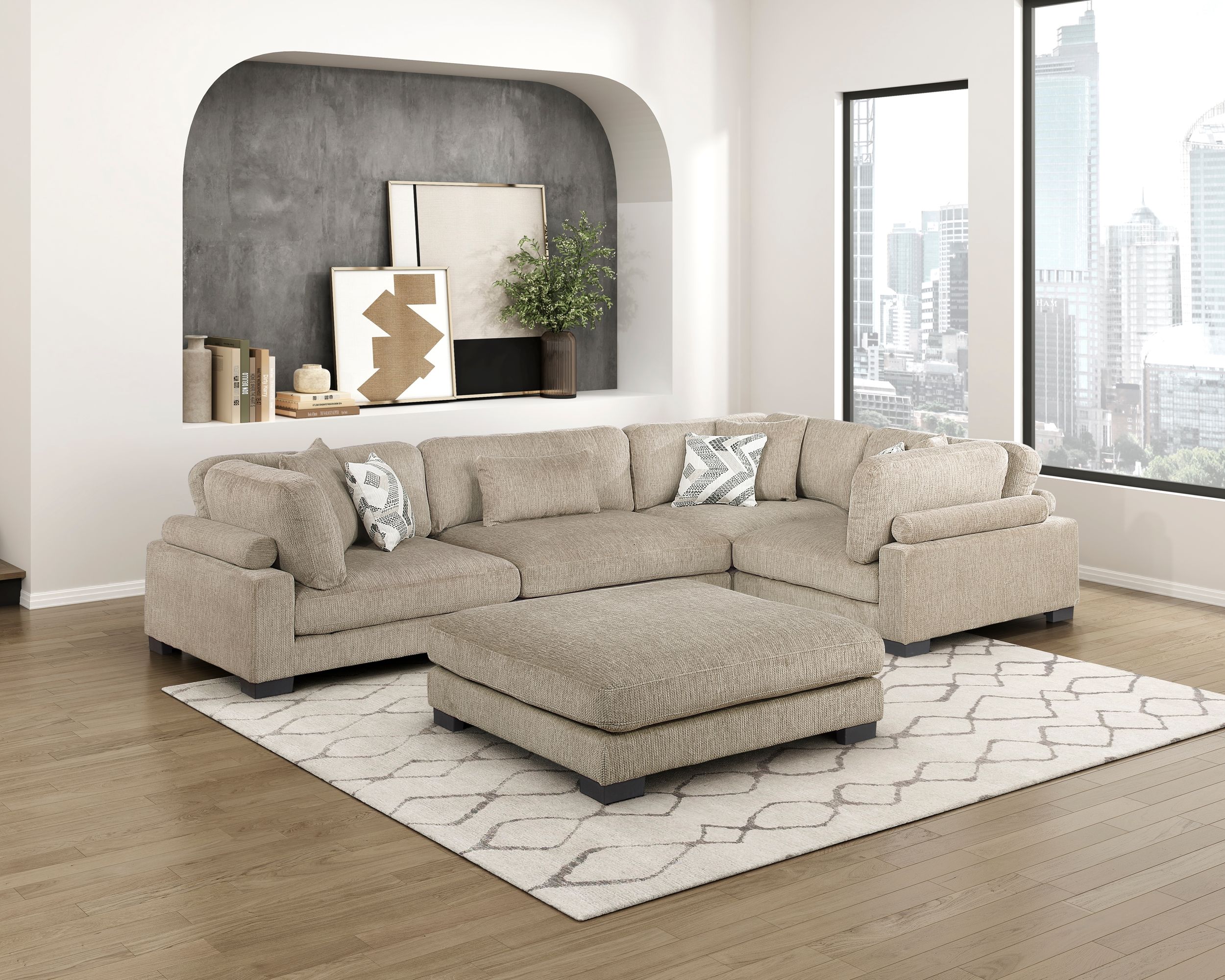 Tinley Microfiber Modular Living Room Set