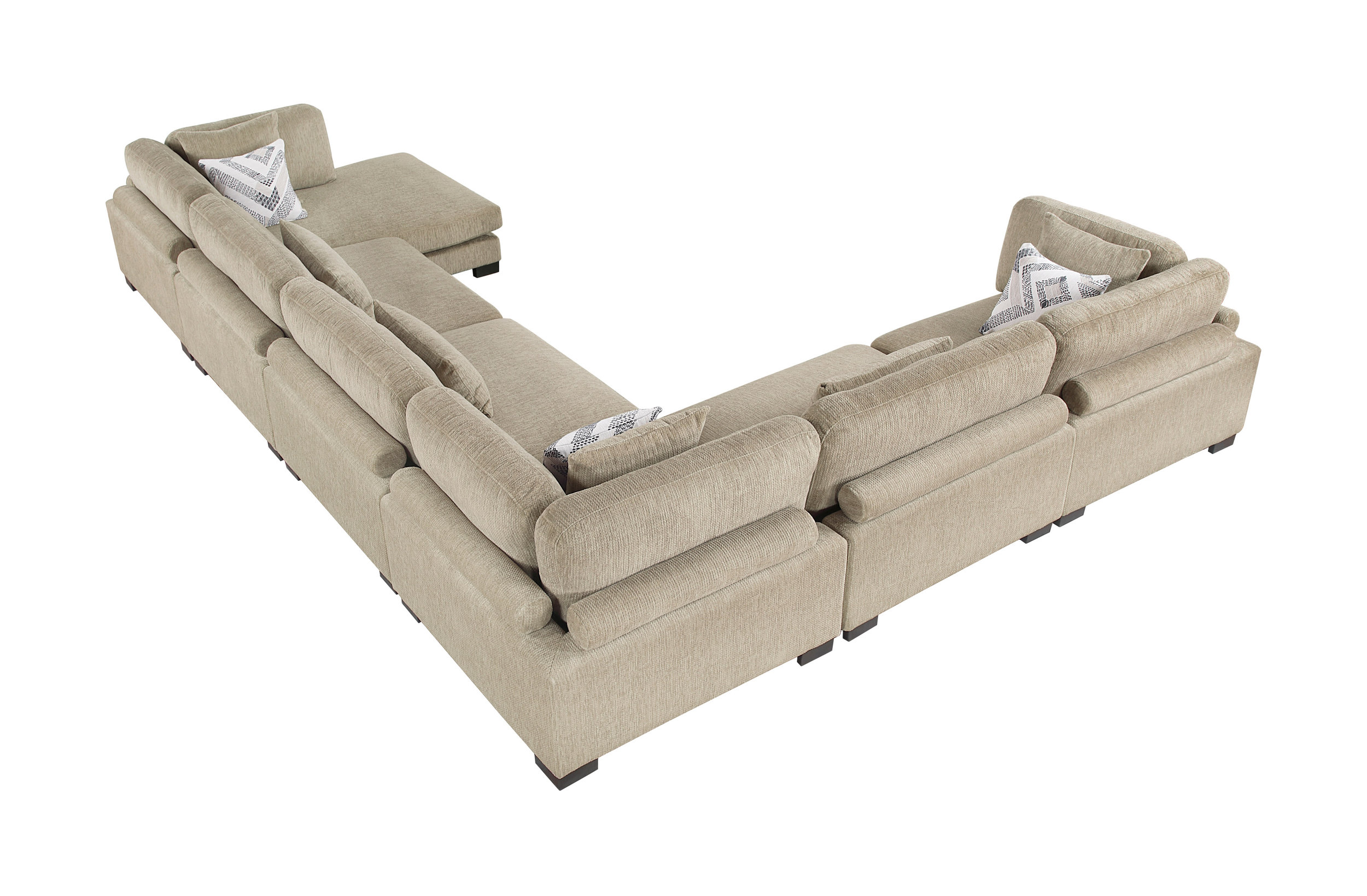 Tinley U-Shaped Microfiber 6‑Piece Modular Sectional with RAF Chaise