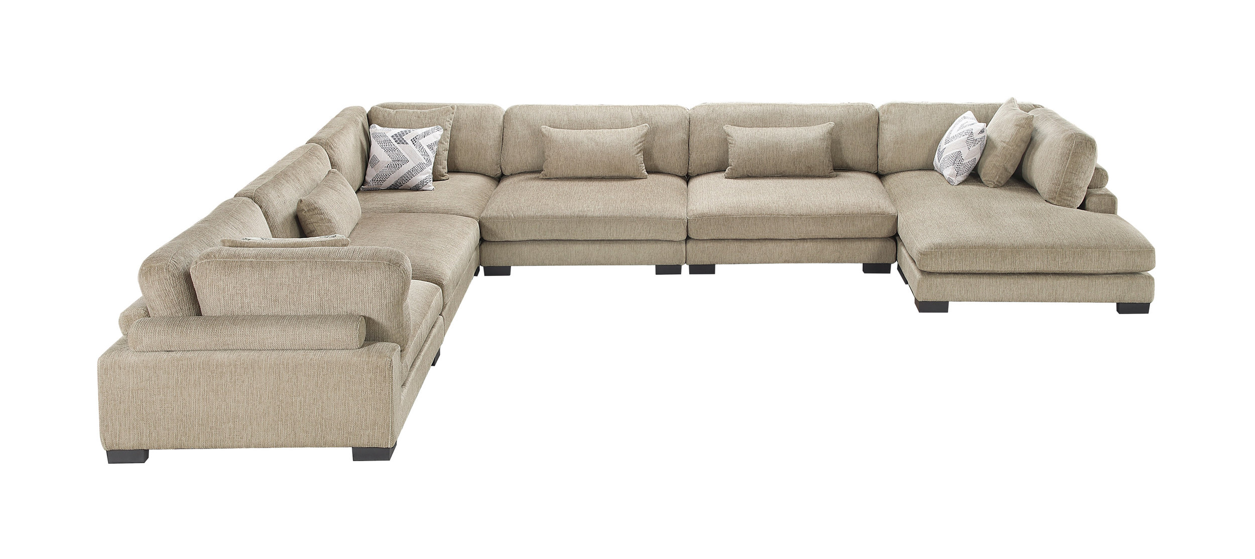 Tinley U-Shaped Microfiber 6‑Piece Modular Sectional with RAF Chaise