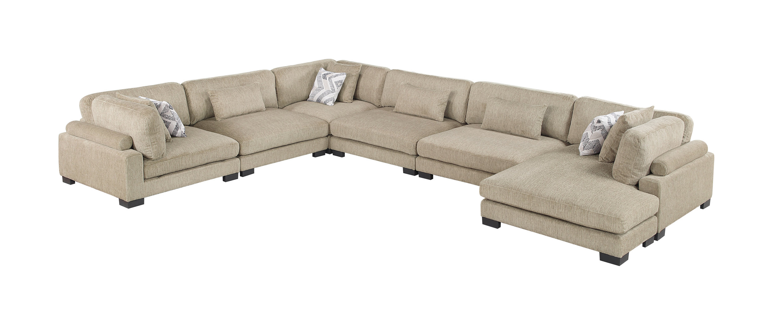 Tinley U-Shaped Microfiber 6‑Piece Modular Sectional with RAF Chaise