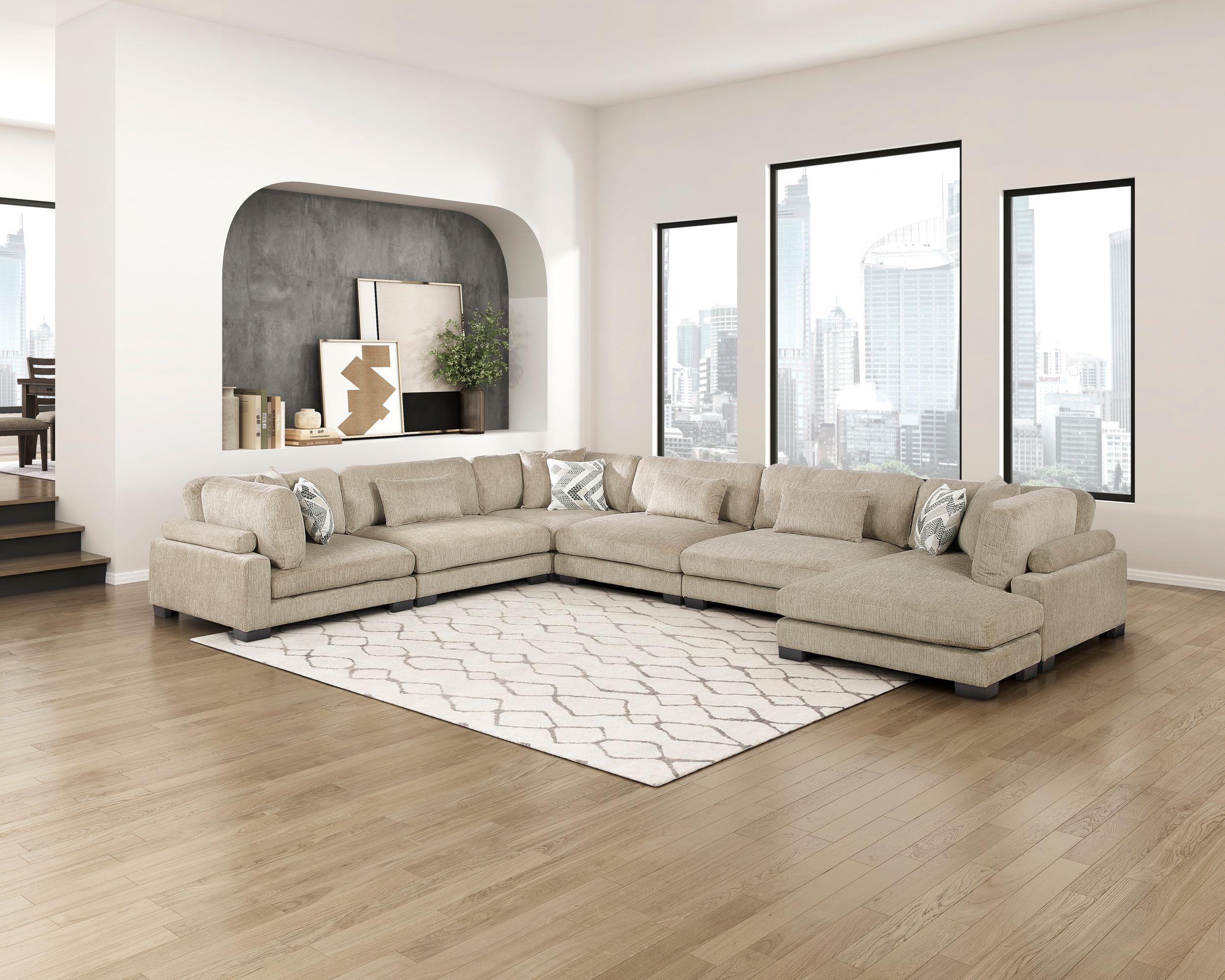 Tinley Microfiber Modular Living Room Set