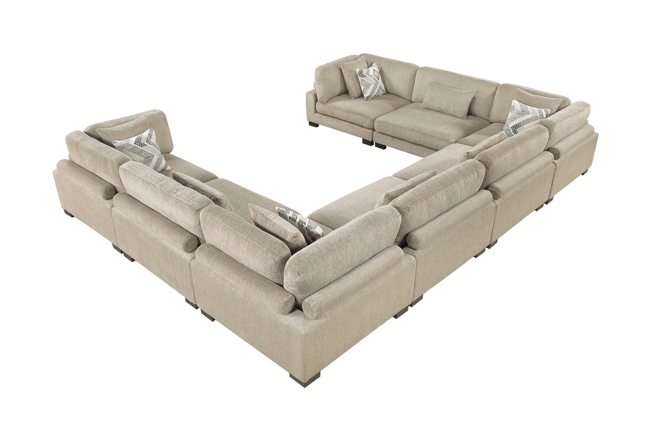 Tinley U-Shaped Microfiber 8‑Piece Modular Sectional