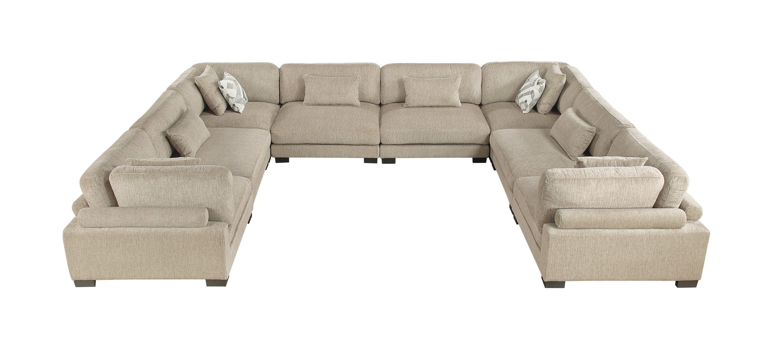 Tinley U-Shaped Microfiber 8‑Piece Modular Sectional