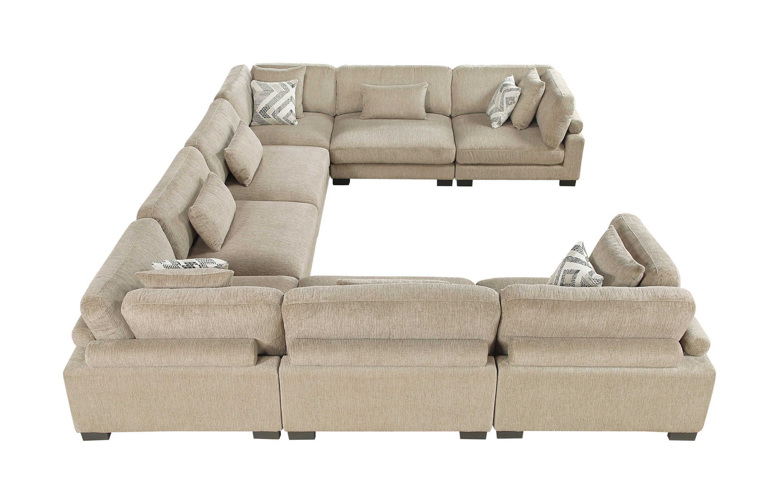 Tinley U-Shaped Microfiber 8‑Piece Modular Sectional