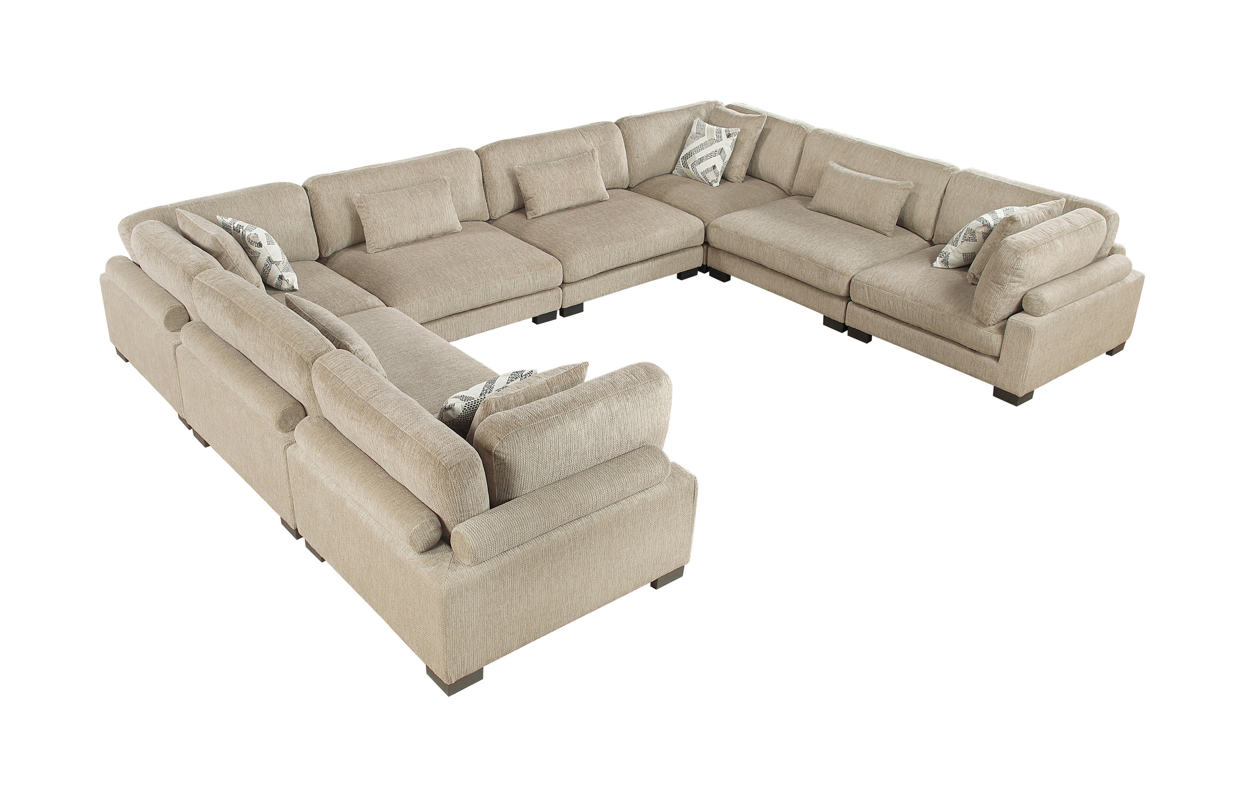 Tinley U-Shaped Microfiber 8‑Piece Modular Sectional