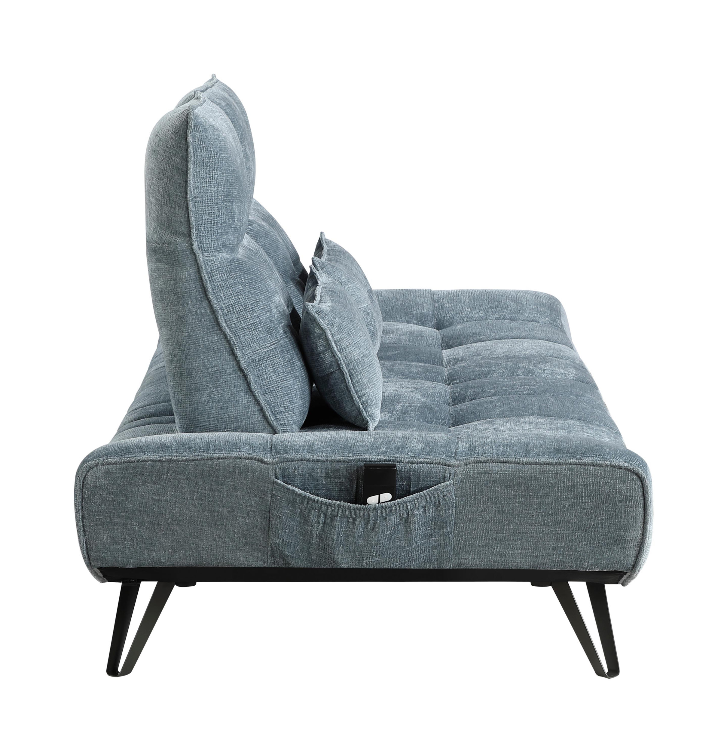 Quonsett Chenille Sofa with Power Adjustable Seat Depth & Manual Adjustable Headrests