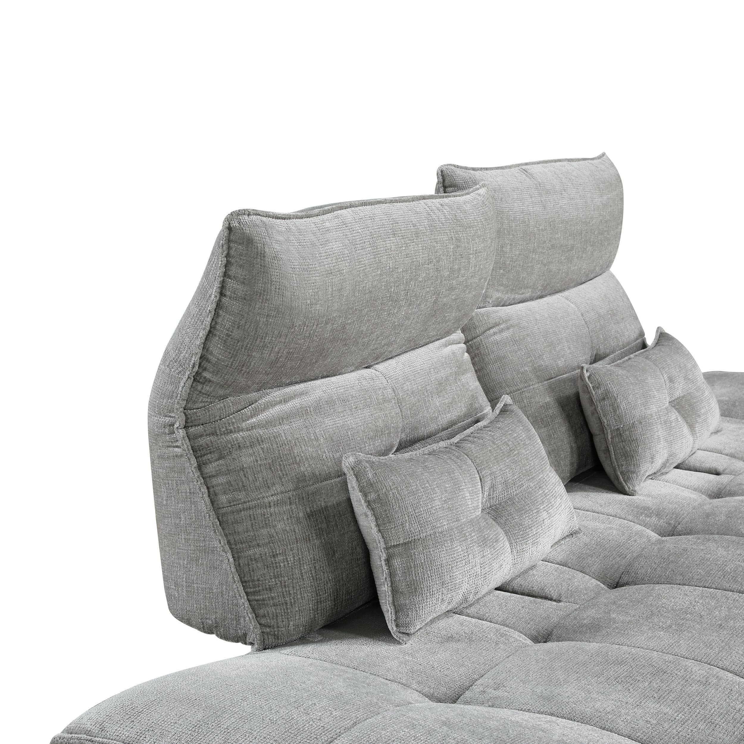 Quonsett Chenille Sofa with Power Adjustable Seat Depth & Manual Adjustable Headrests