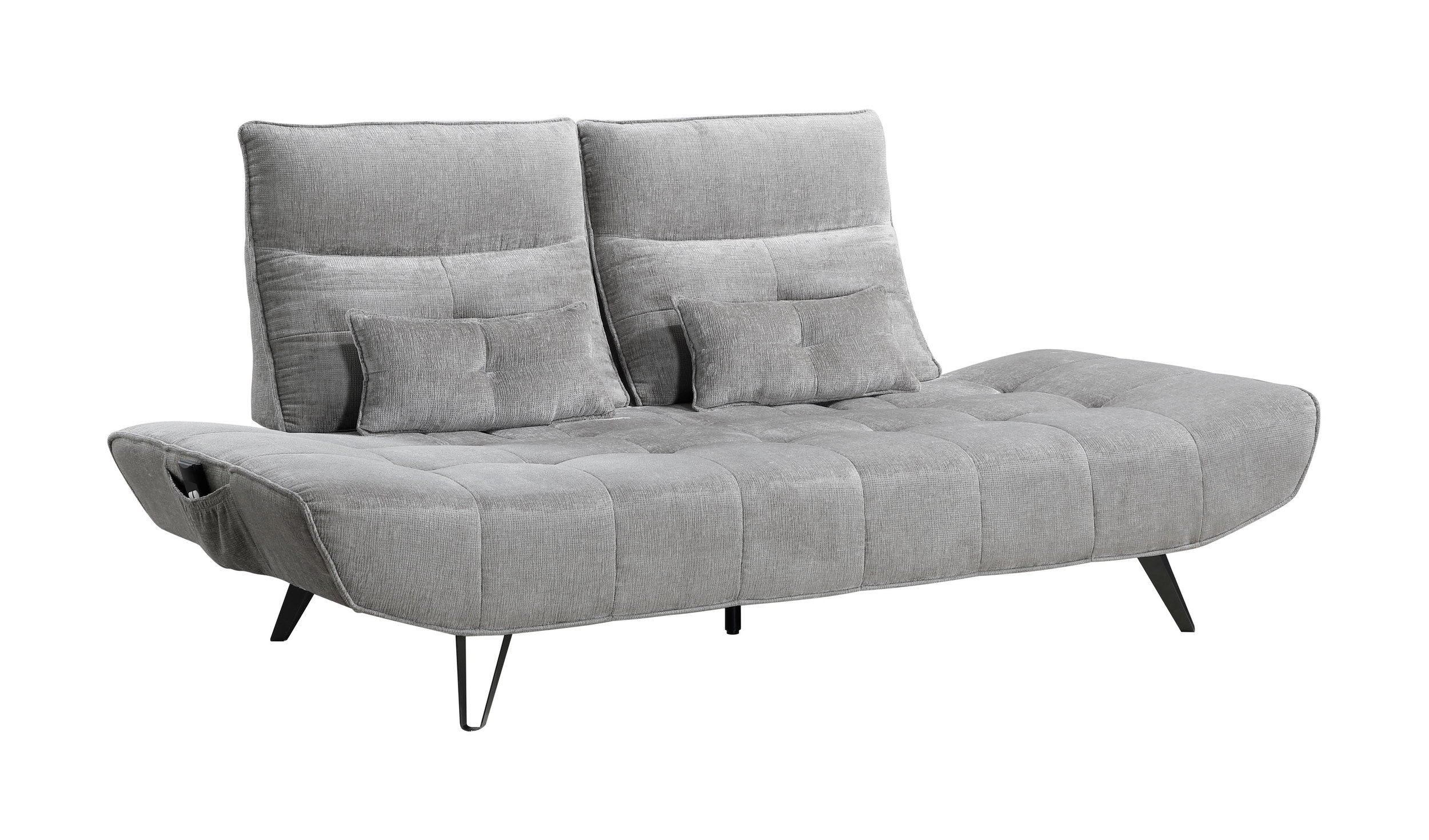 Quonsett Chenille Sofa with Power Adjustable Seat Depth & Manual Adjustable Headrests