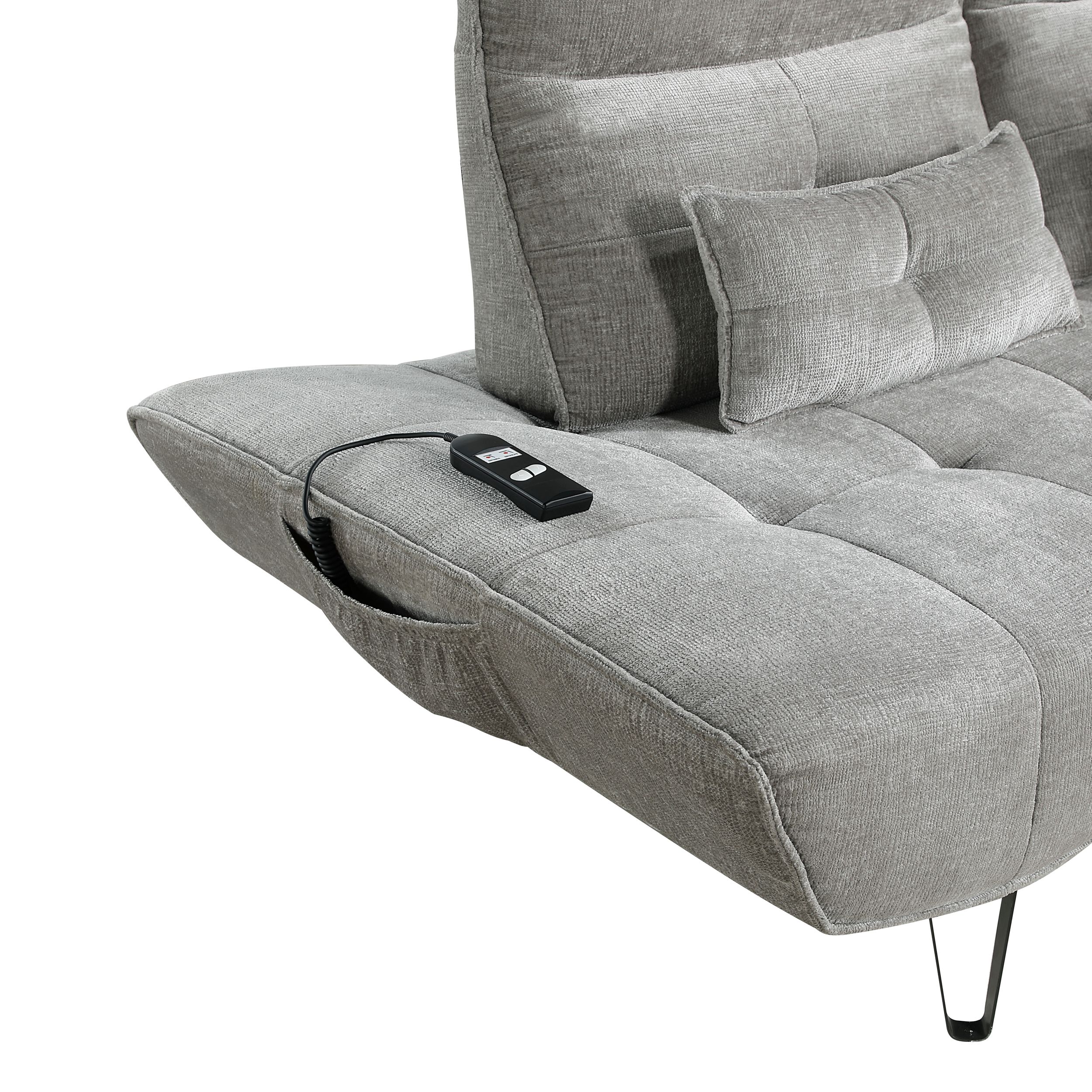 Quonsett Chenille Sofa with Power Adjustable Seat Depth & Manual Adjustable Headrests