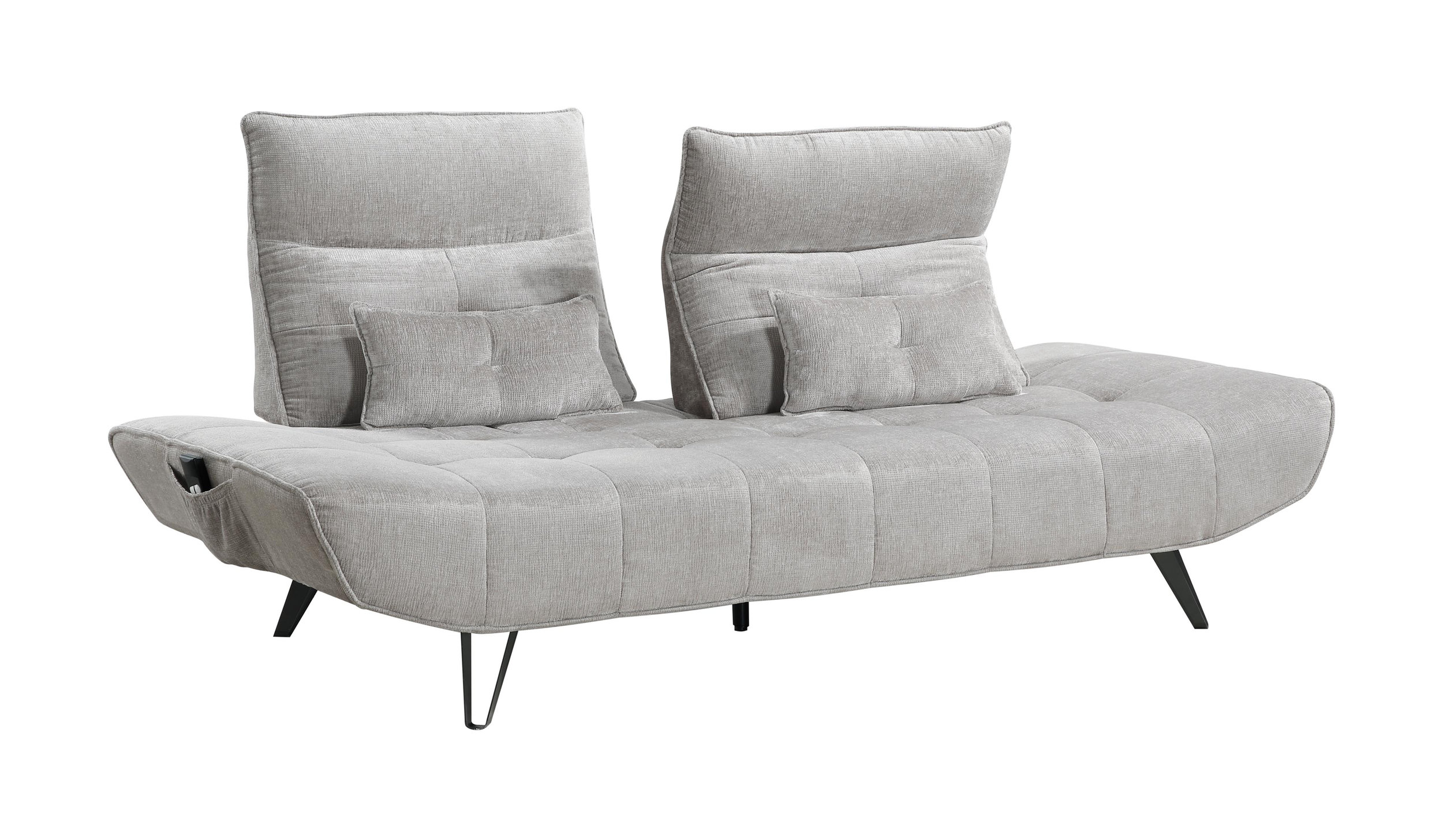 Quonsett Chenille Sofa with Power Adjustable Seat Depth & Manual Adjustable Headrests