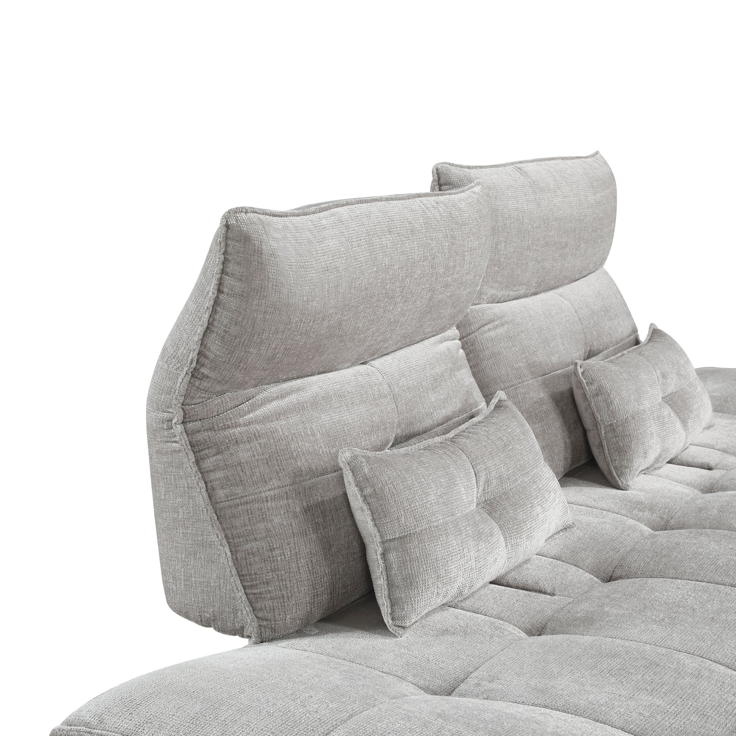 Quonsett Chenille Sofa with Power Adjustable Seat Depth & Manual Adjustable Headrests