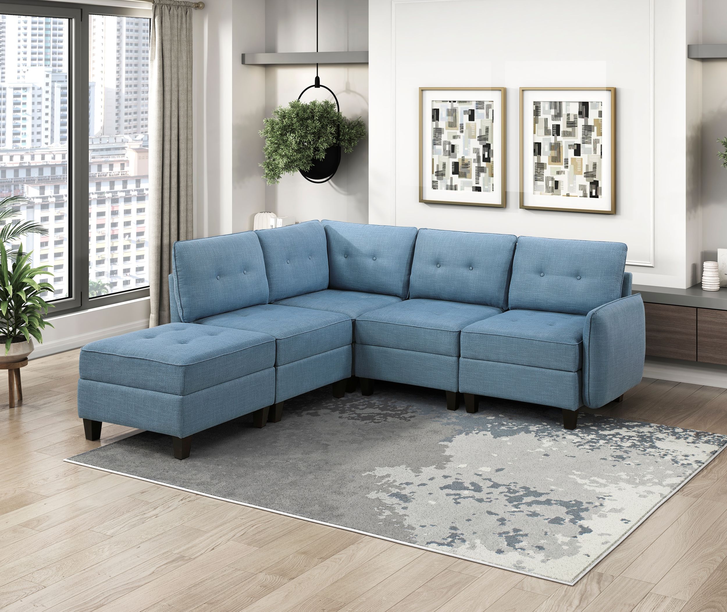 Garren Polyester Modular Loveseat