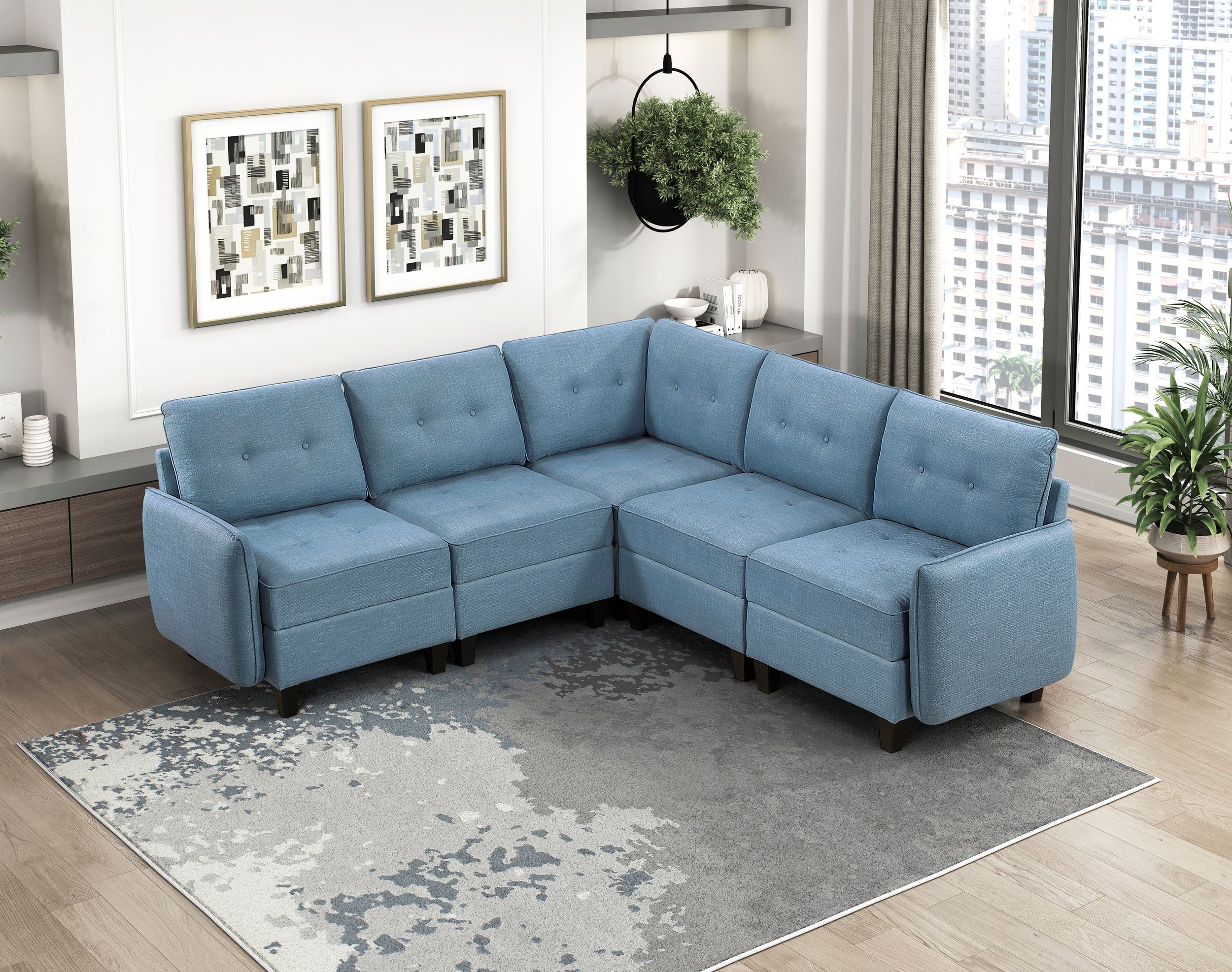 Garren Polyester Modular Sofa