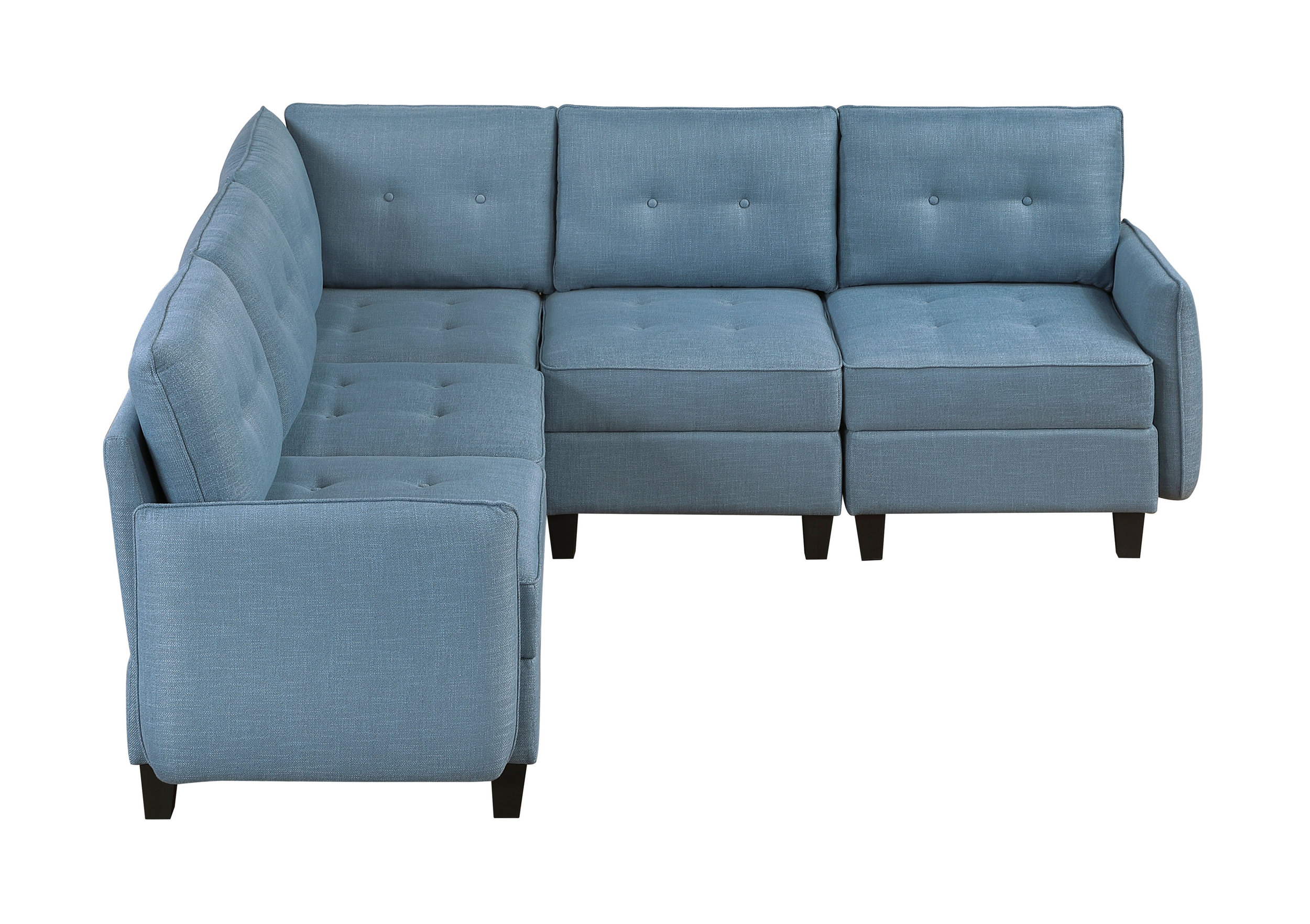 Garren L-Shaped Polyester 5‑Piece Modular Sectional with Storage