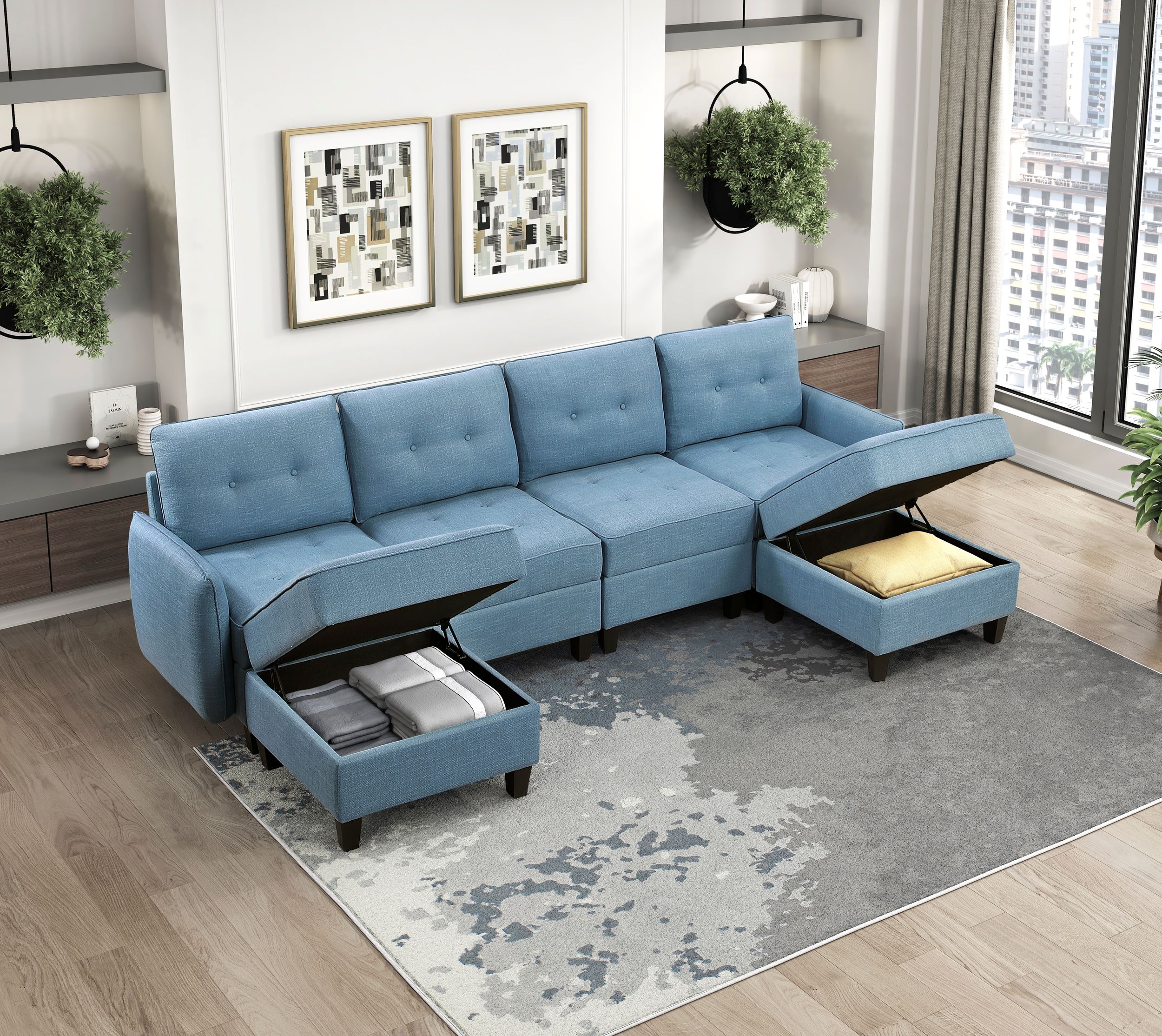 Garren Polyester Modular Sofa