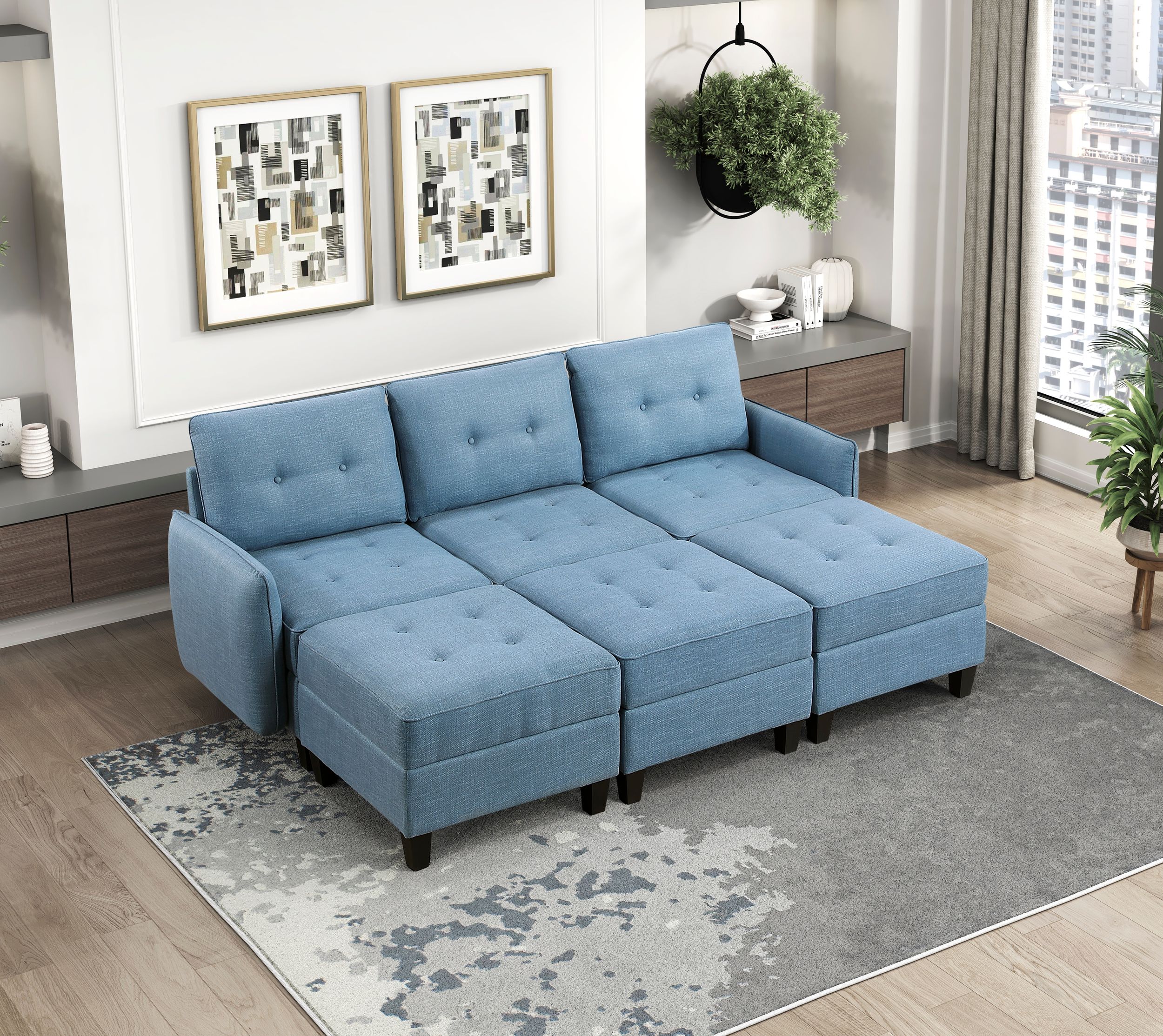 Garren Polyester Modular Loveseat
