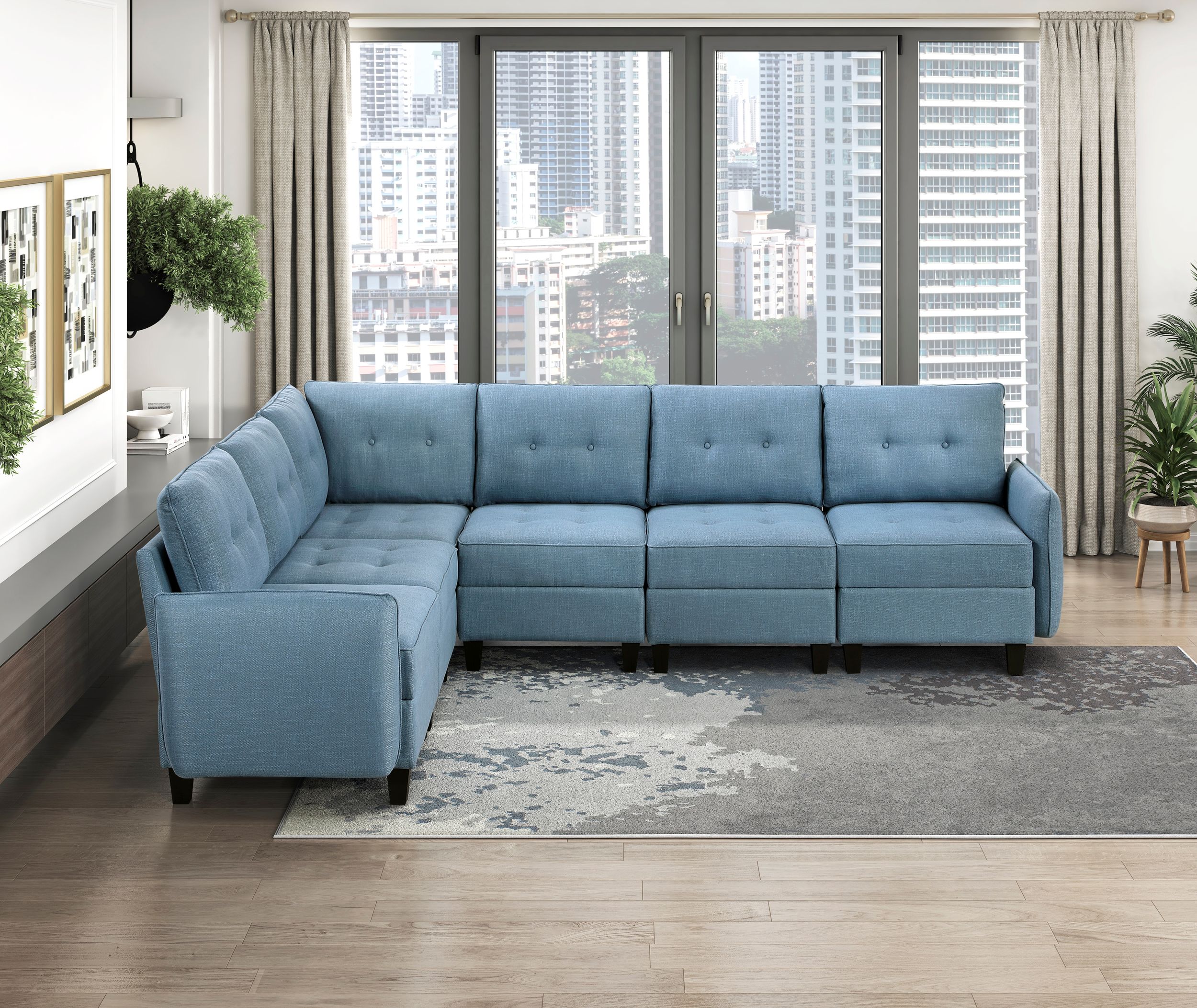 Garren Polyester Modular Living Room Set